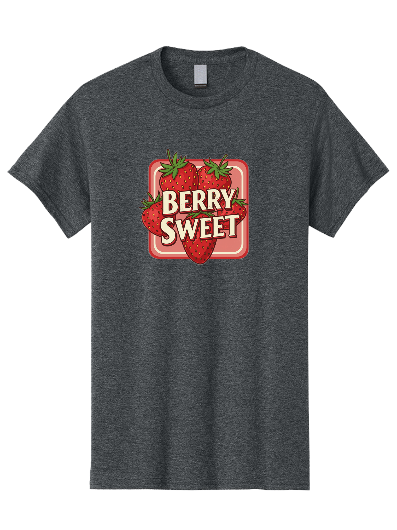 Berry-Sweet Men'S Graphic Tee, 100% Cotton, Comfortable Casual Summer Wear, Machine Washable, Strawberry Graphic, Fresh Strawberries, Red Strawberries, Sweet Treats, Dessert Logo, Fruit Illustration, Summer Vibes, Tasty Delights, Bab678