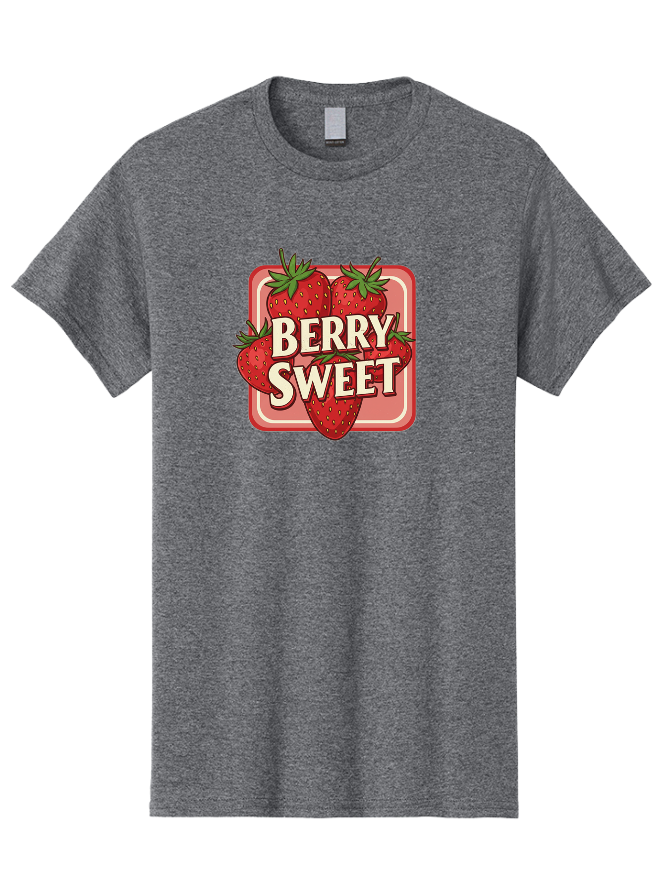 Berry-Sweet Men'S Graphic Tee, 100% Cotton, Comfortable Casual Summer Wear, Machine Washable, Strawberry Graphic, Fresh Strawberries, Red Strawberries, Sweet Treats, Dessert Logo, Fruit Illustration, Summer Vibes, Tasty Delights, Bab678