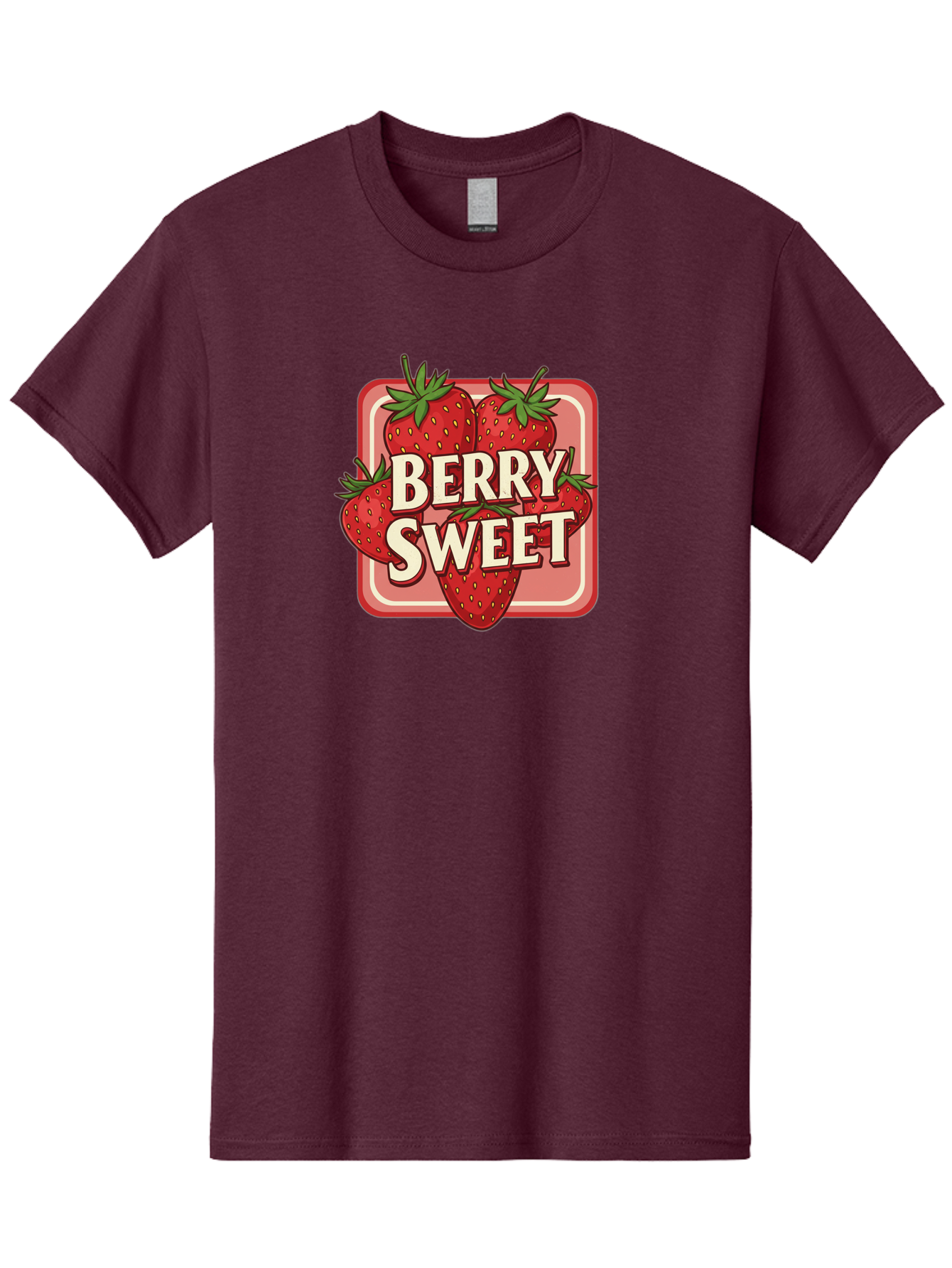 Berry-Sweet Men'S Graphic Tee, 100% Cotton, Comfortable Casual Summer Wear, Machine Washable, Strawberry Graphic, Fresh Strawberries, Red Strawberries, Sweet Treats, Dessert Logo, Fruit Illustration, Summer Vibes, Tasty Delights, Bab678