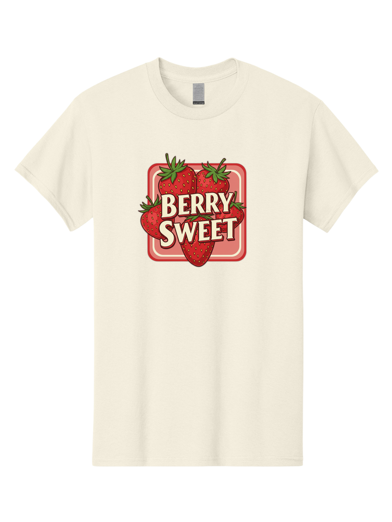 Berry-Sweet Men'S Graphic Tee, 100% Cotton, Comfortable Casual Summer Wear, Machine Washable, Strawberry Graphic, Fresh Strawberries, Red Strawberries, Sweet Treats, Dessert Logo, Fruit Illustration, Summer Vibes, Tasty Delights, Bab678