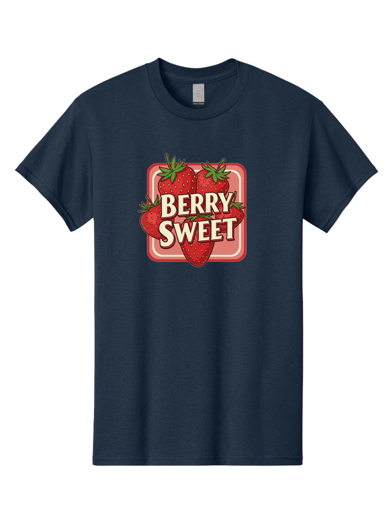 Berry-Sweet Men'S Graphic Tee, 100% Cotton, Comfortable Casual Summer Wear, Machine Washable, Strawberry Graphic, Fresh Strawberries, Red Strawberries, Sweet Treats, Dessert Logo, Fruit Illustration, Summer Vibes, Tasty Delights, Bab678