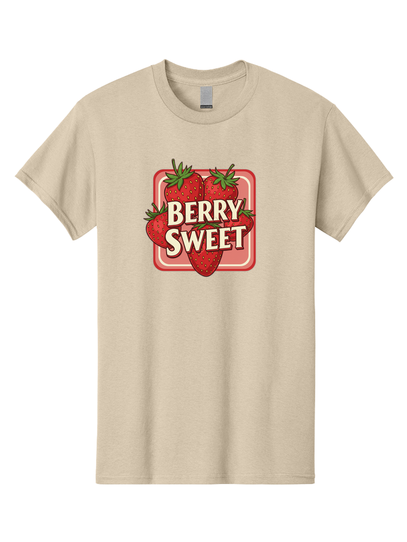 Berry-Sweet Men'S Graphic Tee, 100% Cotton, Comfortable Casual Summer Wear, Machine Washable, Strawberry Graphic, Fresh Strawberries, Red Strawberries, Sweet Treats, Dessert Logo, Fruit Illustration, Summer Vibes, Tasty Delights, Bab678