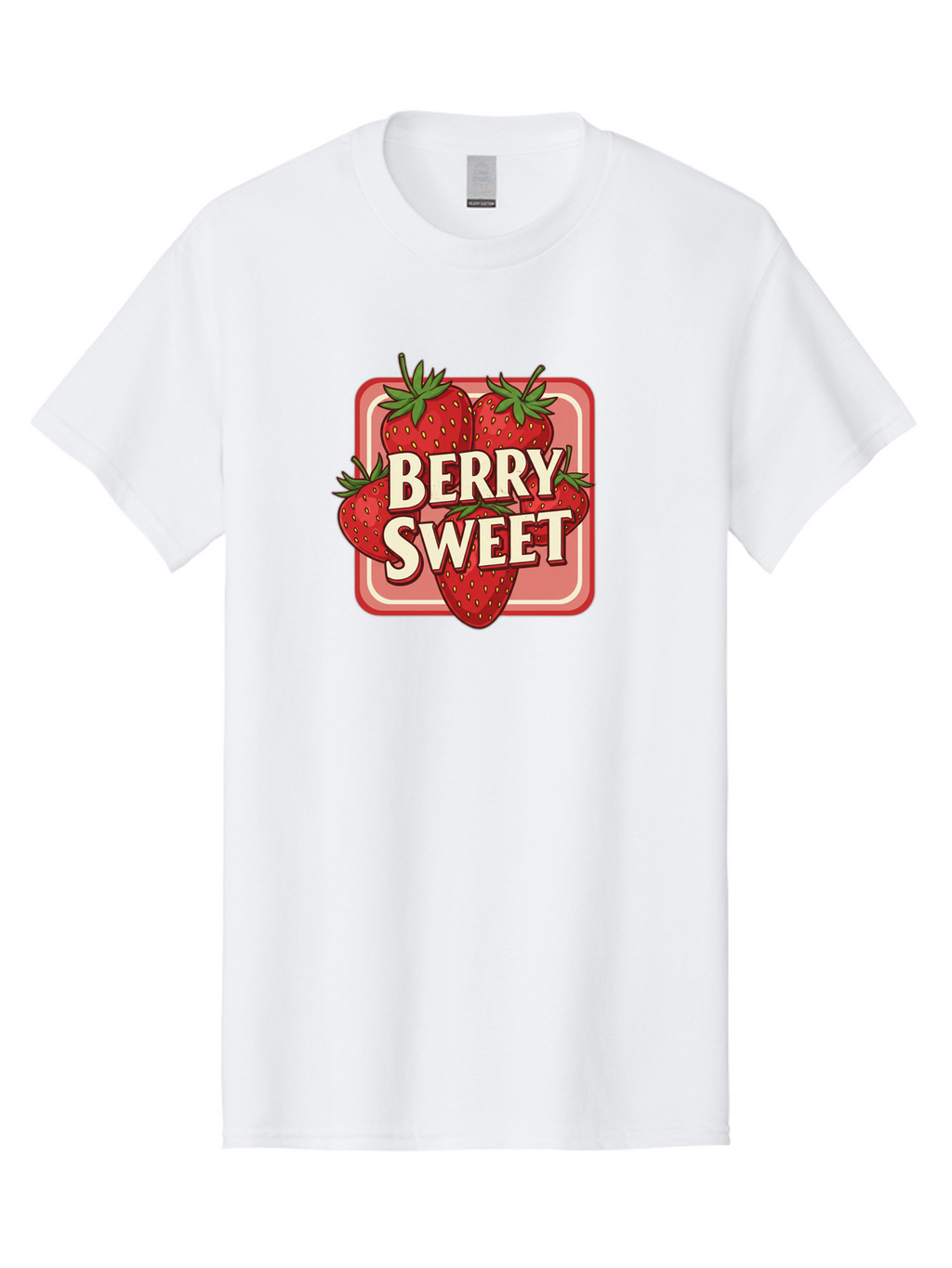 Berry-Sweet Men'S Graphic Tee, 100% Cotton, Comfortable Casual Summer Wear, Machine Washable, Strawberry Graphic, Fresh Strawberries, Red Strawberries, Sweet Treats, Dessert Logo, Fruit Illustration, Summer Vibes, Tasty Delights, Bab678