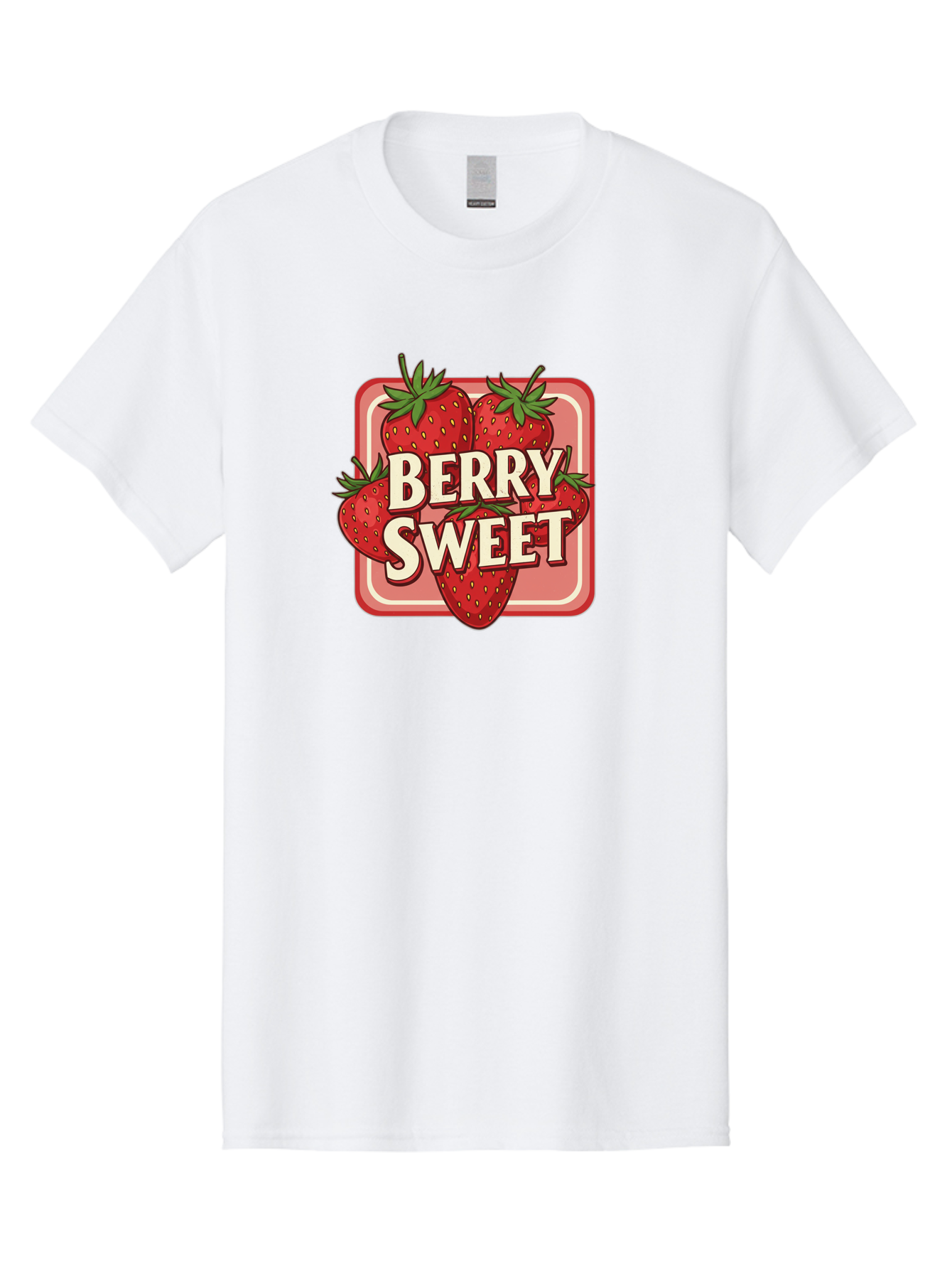 Berry-Sweet Men'S Graphic Tee, 100% Cotton, Comfortable Casual Summer Wear, Machine Washable, Strawberry Graphic, Fresh Strawberries, Red Strawberries, Sweet Treats, Dessert Logo, Fruit Illustration, Summer Vibes, Tasty Delights, Bab678