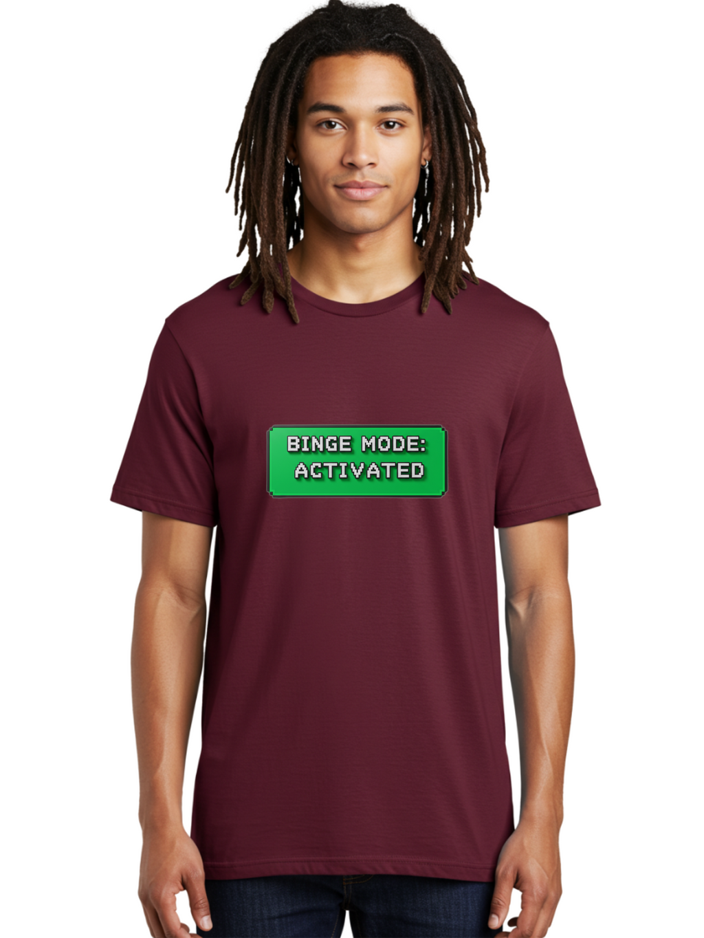 Binge-Mode-Activated Men'S Graphic Tee, 100% Cotton, Comfortable Casual Summer Wear, Machine Washable, Binge Watching, Marathon Viewing, Streaming Mode, Entertainment Mode, Tv Series, Video Streaming, Pop Culture, Entertainment, Tv Shows Bab682