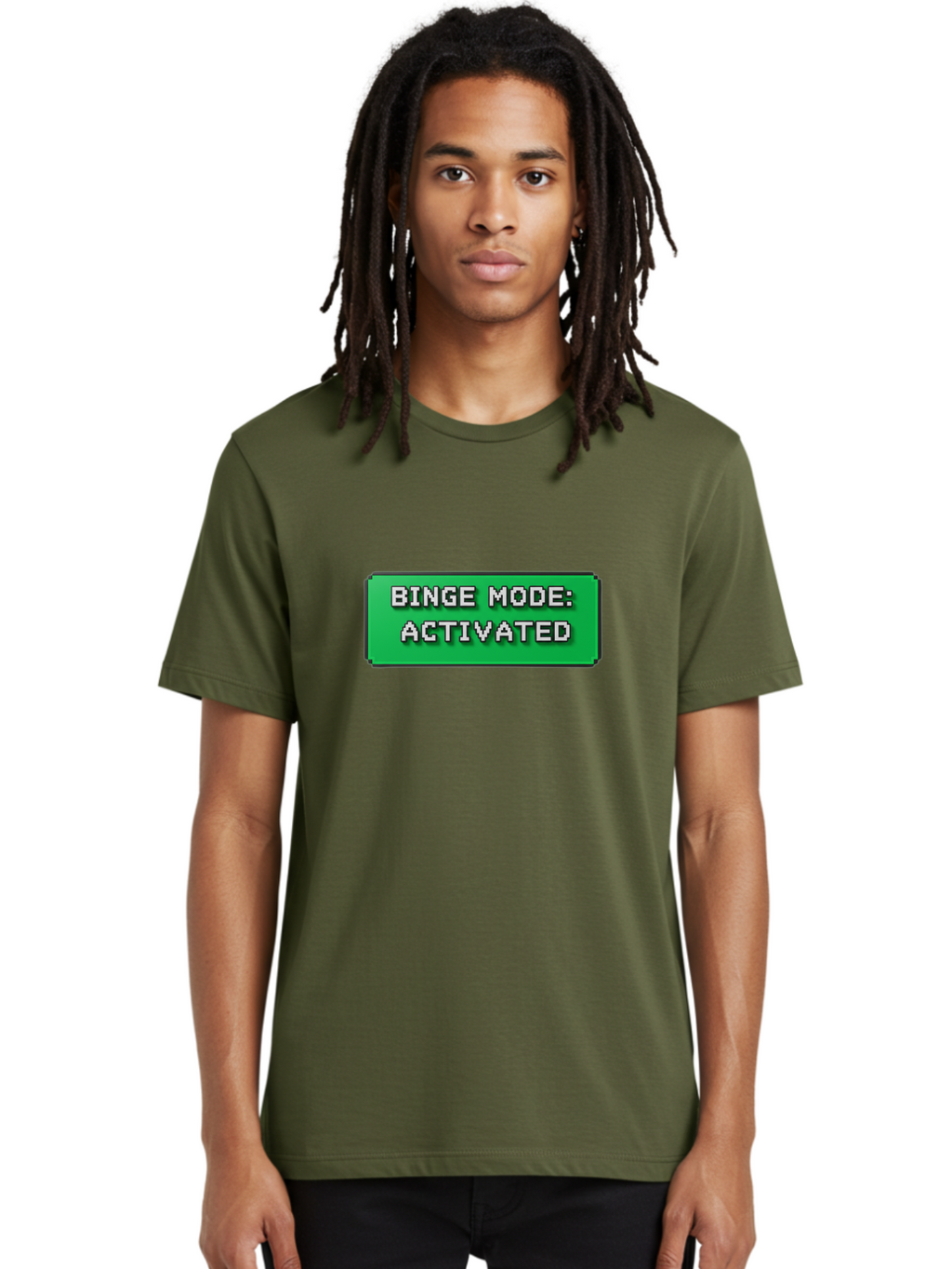 Binge-Mode-Activated Men'S Graphic Tee, 100% Cotton, Comfortable Casual Summer Wear, Machine Washable, Binge Watching, Marathon Viewing, Streaming Mode, Entertainment Mode, Tv Series, Video Streaming, Pop Culture, Entertainment, Tv Shows Bab682
