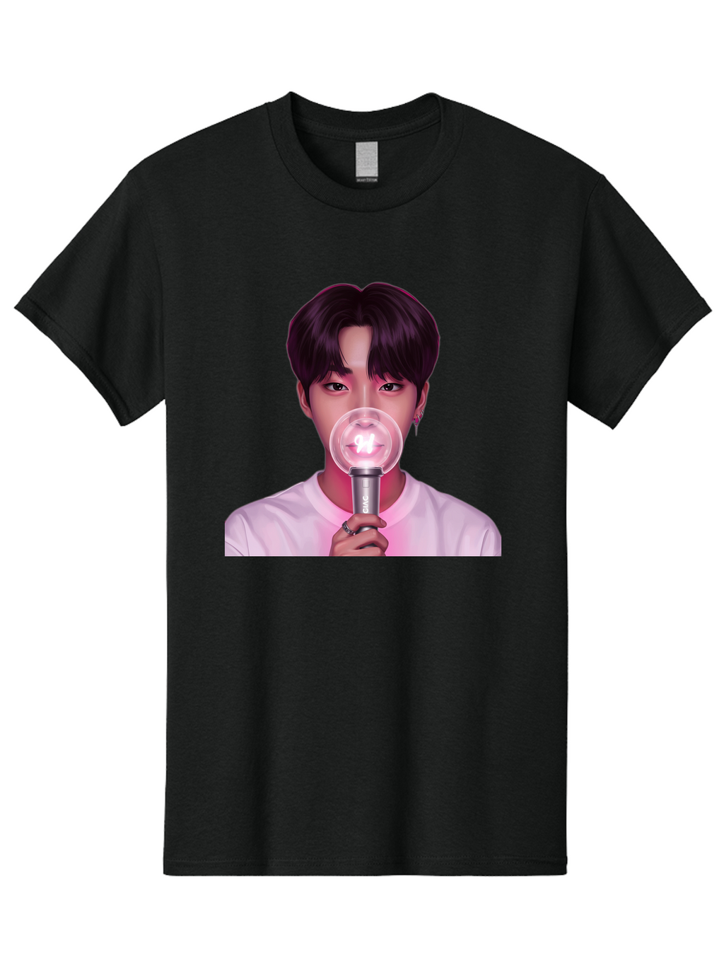 Bts-Army-Bomb Men'S Graphic Tee, 100% Cotton, Comfortable Casual Summer Wear, Machine Washable, K-Pop Fan, Bts Merchandise, Army Bomb Lightstick, Concert Accessory, Fandom Symbol, Bts Army, Fan Culture, K-Pop Merchandise, Bts Concert Bab694