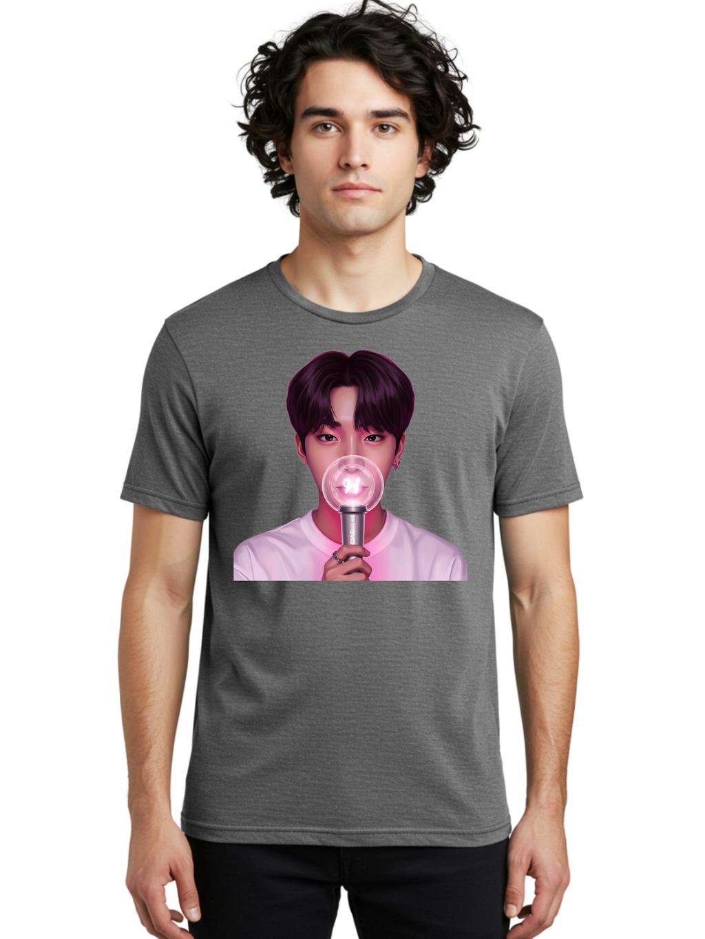Bts-Army-Bomb Men'S Graphic Tee, 100% Cotton, Comfortable Casual Summer Wear, Machine Washable, K-Pop Fan, Bts Merchandise, Army Bomb Lightstick, Concert Accessory, Fandom Symbol, Bts Army, Fan Culture, K-Pop Merchandise, Bts Concert Bab694
