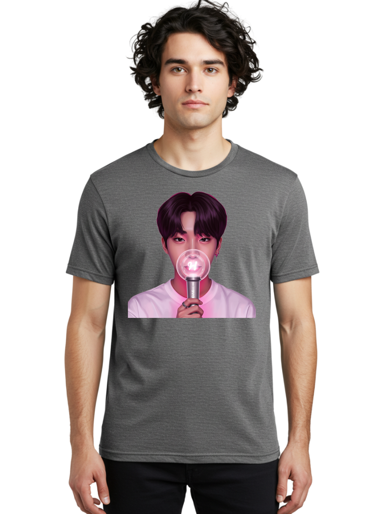 Bts-Army-Bomb Men'S Graphic Tee, 100% Cotton, Comfortable Casual Summer Wear, Machine Washable, K-Pop Fan, Bts Merchandise, Army Bomb Lightstick, Concert Accessory, Fandom Symbol, Bts Army, Fan Culture, K-Pop Merchandise, Bts Concert Bab694