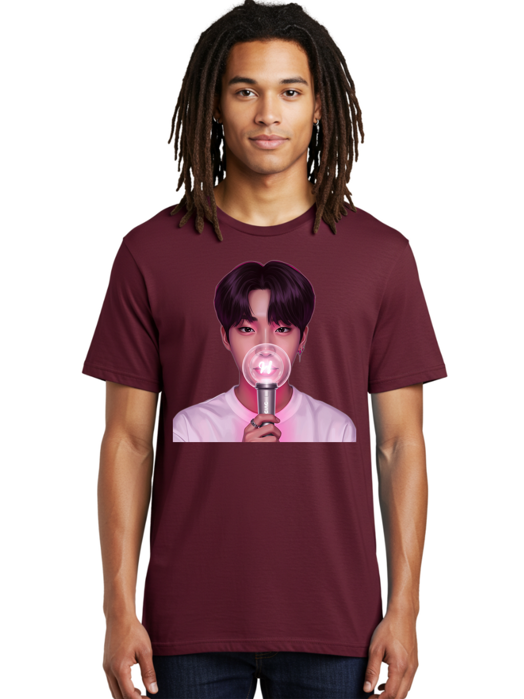 Bts-Army-Bomb Men'S Graphic Tee, 100% Cotton, Comfortable Casual Summer Wear, Machine Washable, K-Pop Fan, Bts Merchandise, Army Bomb Lightstick, Concert Accessory, Fandom Symbol, Bts Army, Fan Culture, K-Pop Merchandise, Bts Concert Bab694