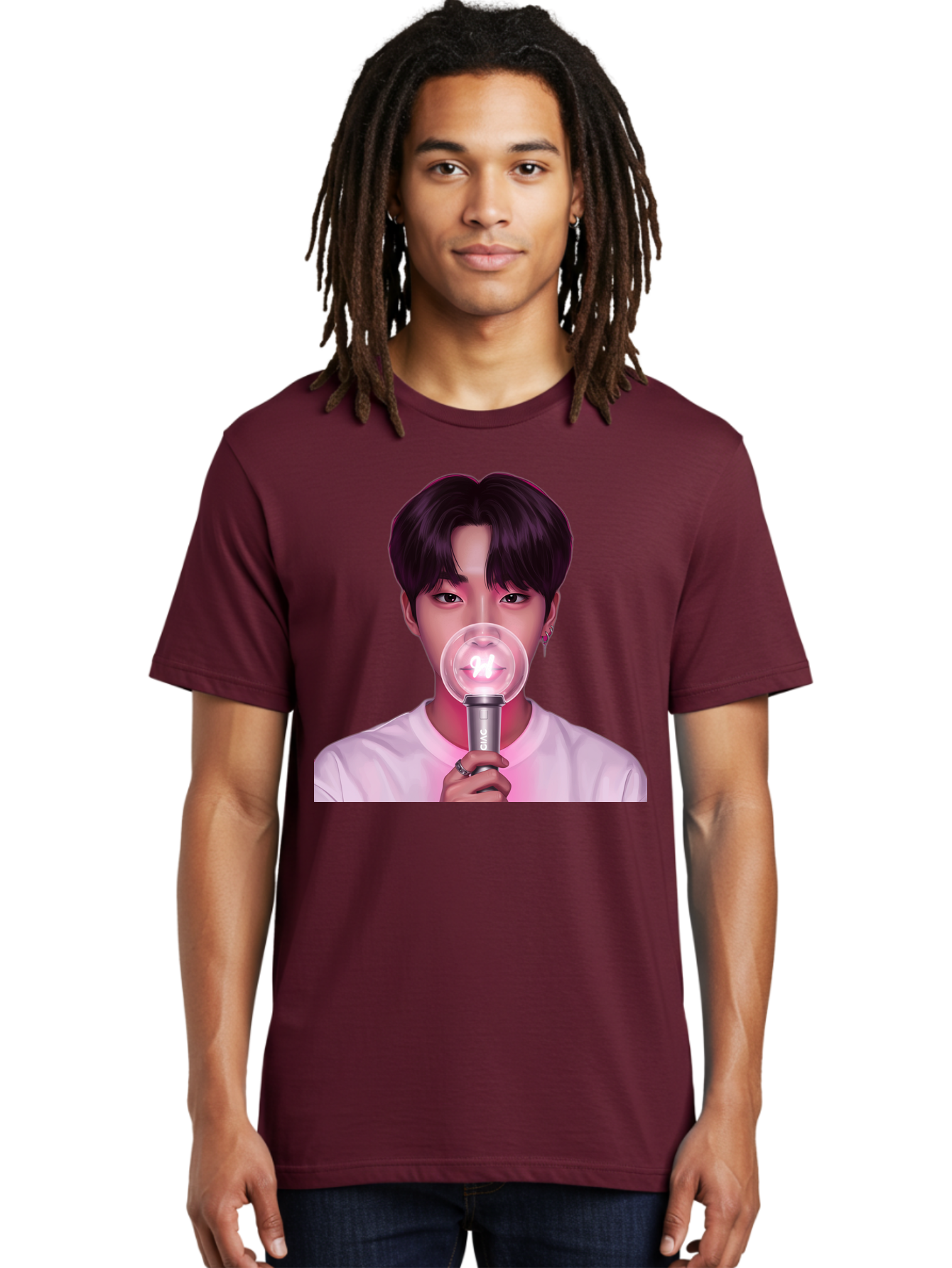 Bts-Army-Bomb Men'S Graphic Tee, 100% Cotton, Comfortable Casual Summer Wear, Machine Washable, K-Pop Fan, Bts Merchandise, Army Bomb Lightstick, Concert Accessory, Fandom Symbol, Bts Army, Fan Culture, K-Pop Merchandise, Bts Concert Bab694