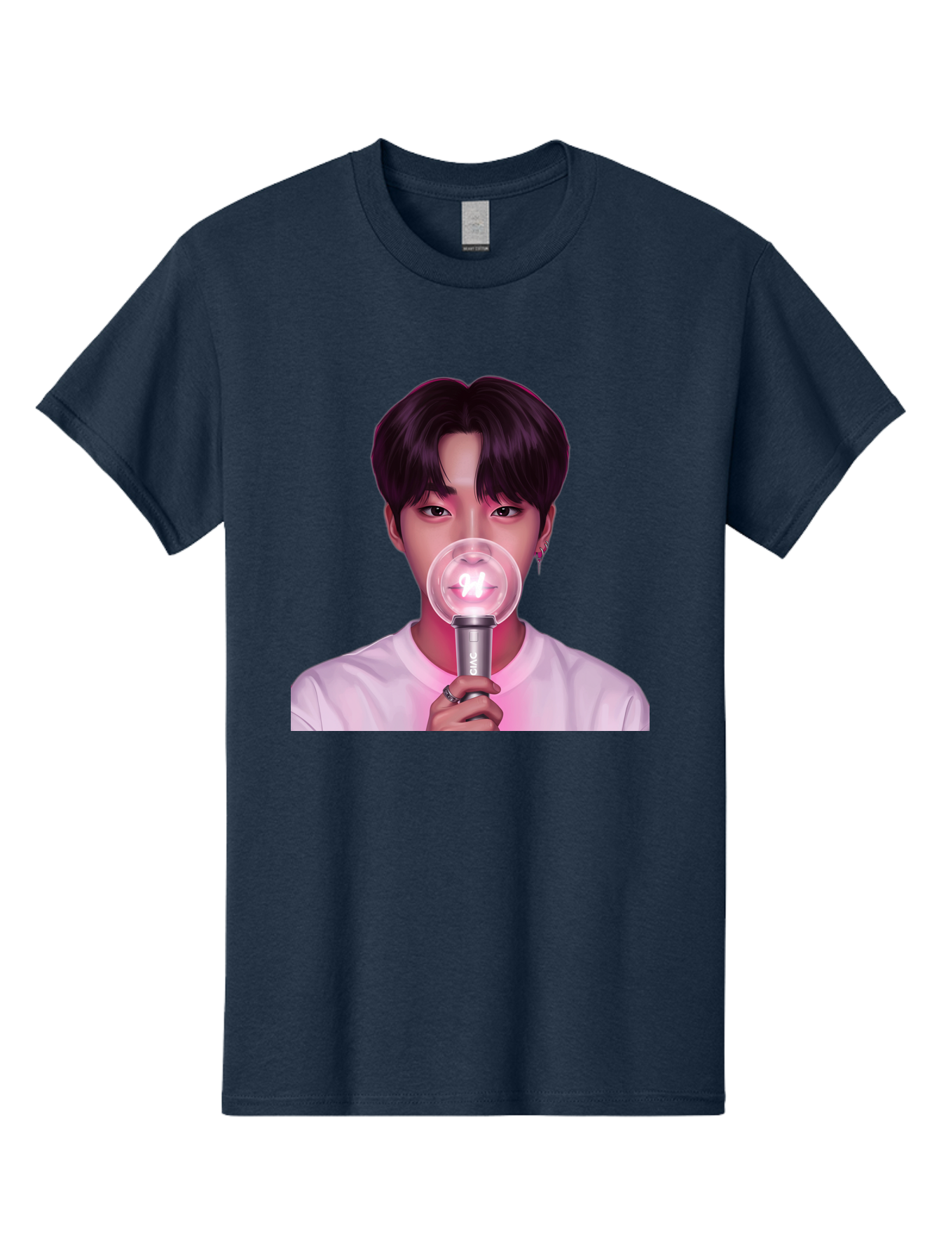 Bts-Army-Bomb Men'S Graphic Tee, 100% Cotton, Comfortable Casual Summer Wear, Machine Washable, K-Pop Fan, Bts Merchandise, Army Bomb Lightstick, Concert Accessory, Fandom Symbol, Bts Army, Fan Culture, K-Pop Merchandise, Bts Concert Bab694