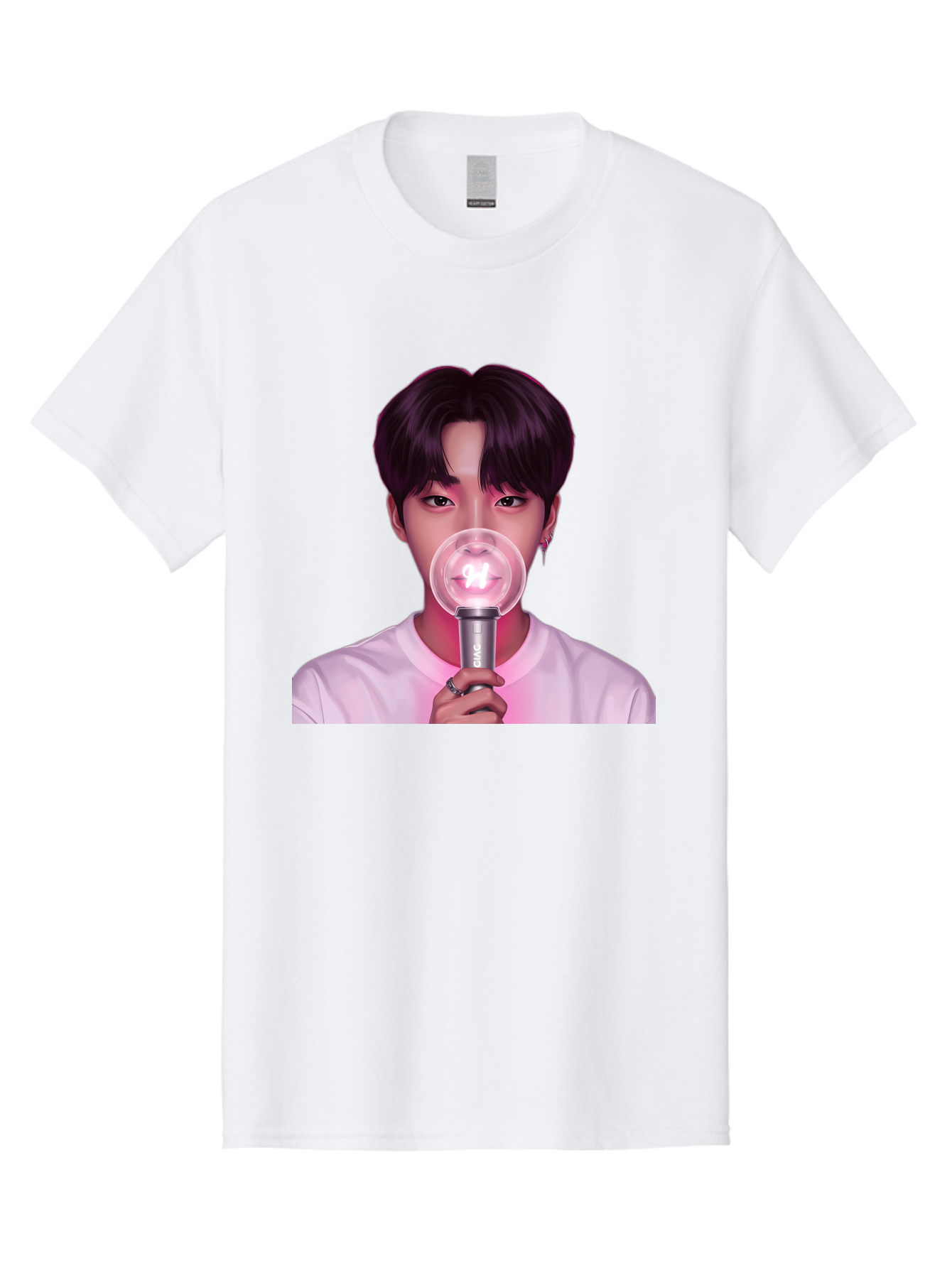 Bts-Army-Bomb Men'S Graphic Tee, 100% Cotton, Comfortable Casual Summer Wear, Machine Washable, K-Pop Fan, Bts Merchandise, Army Bomb Lightstick, Concert Accessory, Fandom Symbol, Bts Army, Fan Culture, K-Pop Merchandise, Bts Concert Bab694