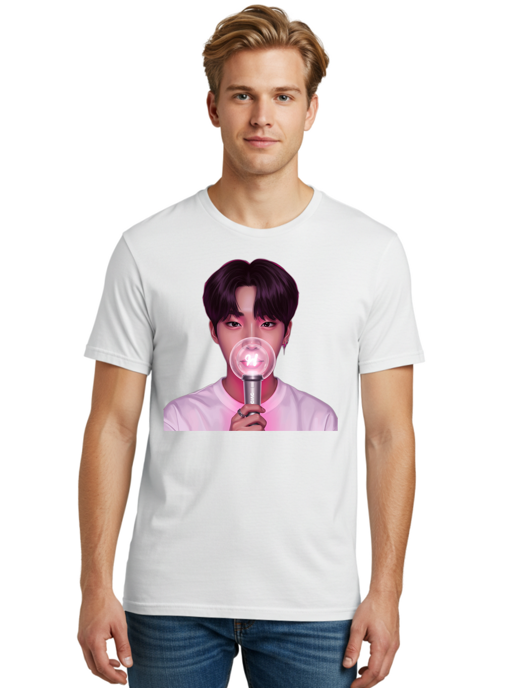 Bts-Army-Bomb Men'S Graphic Tee, 100% Cotton, Comfortable Casual Summer Wear, Machine Washable, K-Pop Fan, Bts Merchandise, Army Bomb Lightstick, Concert Accessory, Fandom Symbol, Bts Army, Fan Culture, K-Pop Merchandise, Bts Concert Bab694