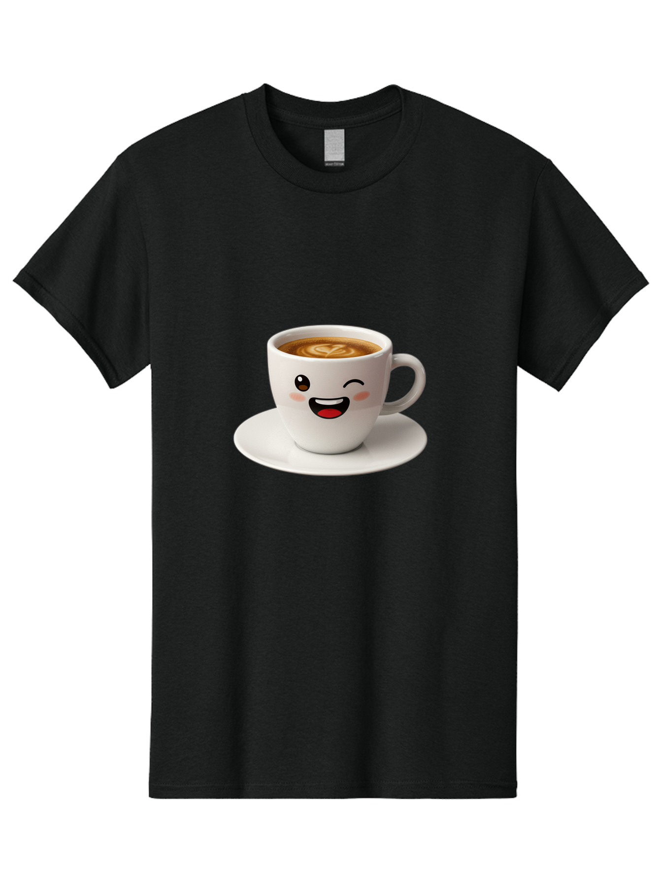 Cappuccino-Cup Men'S Graphic Tee, 100% Cotton, Comfortable Casual Summer Wear, Machine Washable, Coffee Cup With Face, Cartoon Coffee, Latte Art, Happy Face, Smiling Cup, Coffee Culture, Morning Coffee, Cafe Vibes, Warm Beverage Bab710