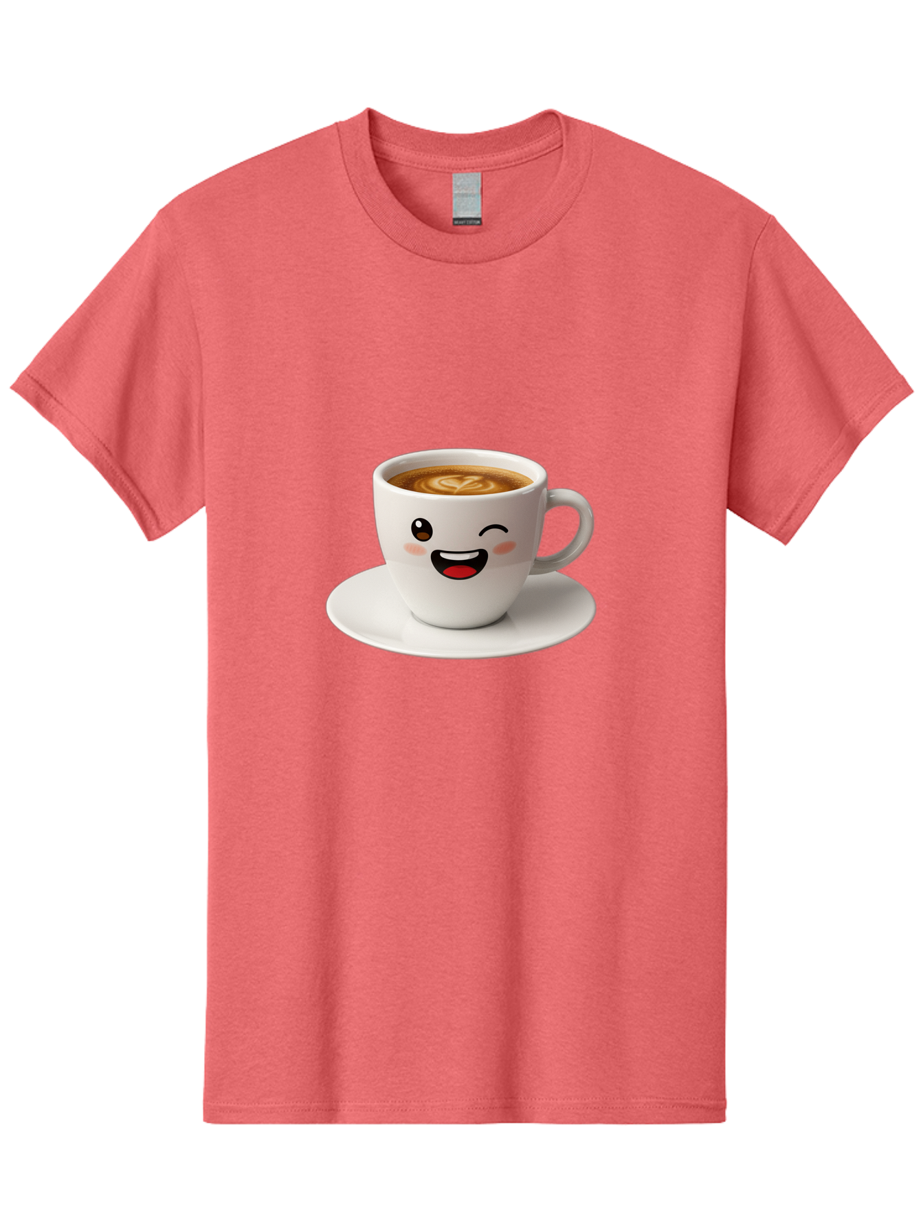 Cappuccino-Cup Men'S Graphic Tee, 100% Cotton, Comfortable Casual Summer Wear, Machine Washable, Coffee Cup With Face, Cartoon Coffee, Latte Art, Happy Face, Smiling Cup, Coffee Culture, Morning Coffee, Cafe Vibes, Warm Beverage Bab710