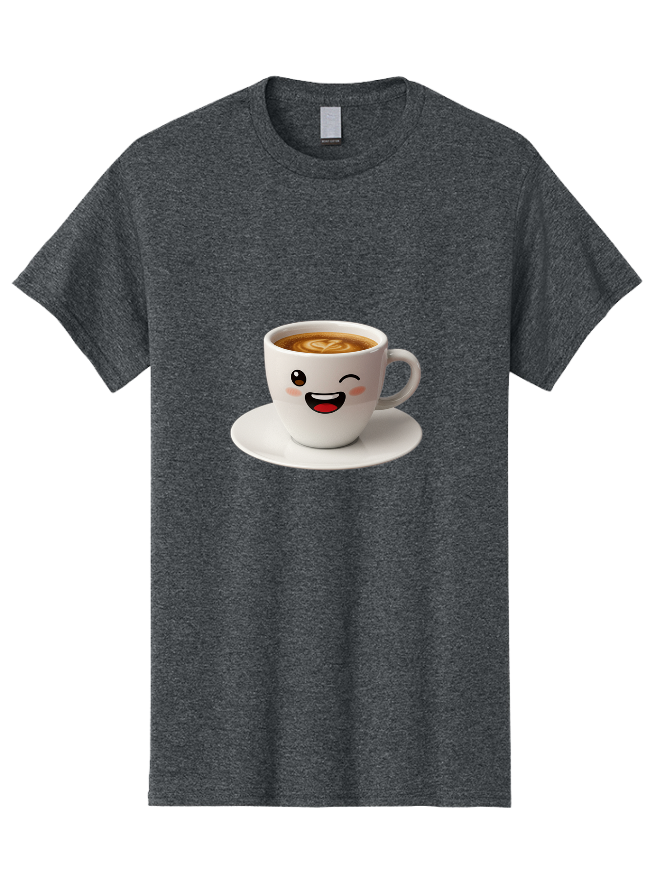 Cappuccino-Cup Men'S Graphic Tee, 100% Cotton, Comfortable Casual Summer Wear, Machine Washable, Coffee Cup With Face, Cartoon Coffee, Latte Art, Happy Face, Smiling Cup, Coffee Culture, Morning Coffee, Cafe Vibes, Warm Beverage Bab710