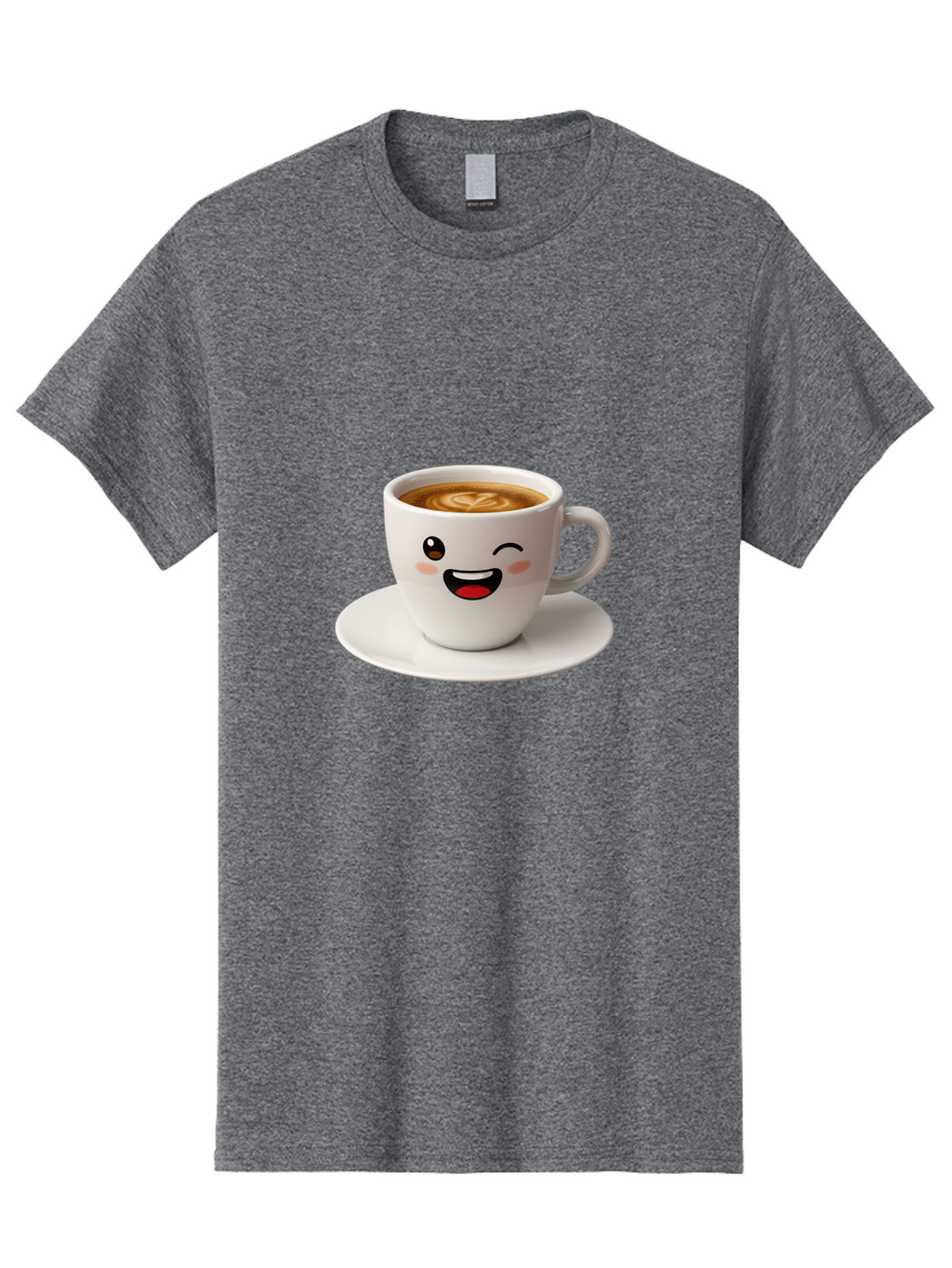 Cappuccino-Cup Men'S Graphic Tee, 100% Cotton, Comfortable Casual Summer Wear, Machine Washable, Coffee Cup With Face, Cartoon Coffee, Latte Art, Happy Face, Smiling Cup, Coffee Culture, Morning Coffee, Cafe Vibes, Warm Beverage Bab710