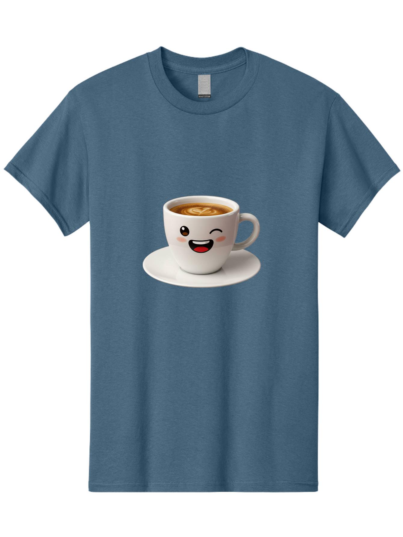 Cappuccino-Cup Men'S Graphic Tee, 100% Cotton, Comfortable Casual Summer Wear, Machine Washable, Coffee Cup With Face, Cartoon Coffee, Latte Art, Happy Face, Smiling Cup, Coffee Culture, Morning Coffee, Cafe Vibes, Warm Beverage Bab710