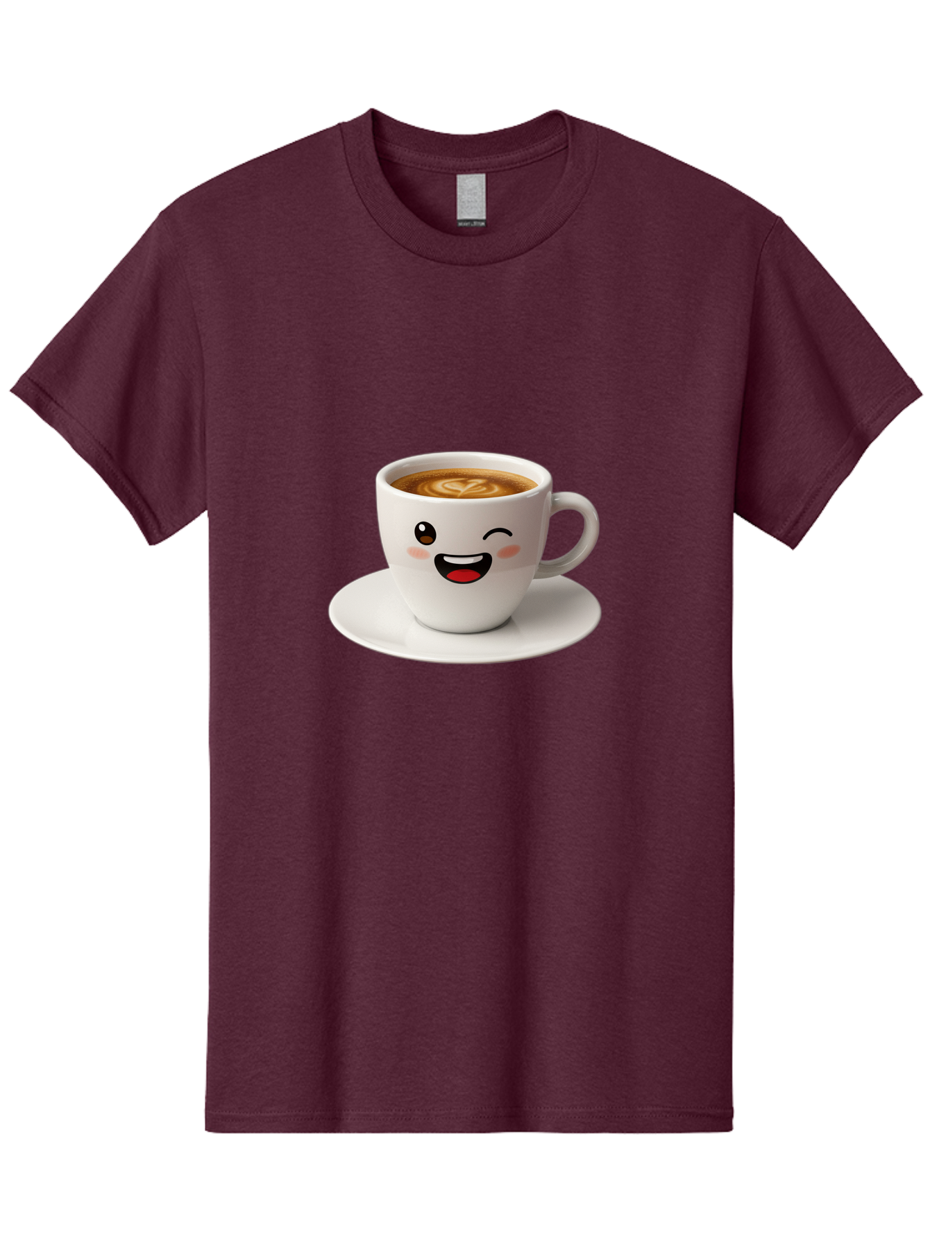 Cappuccino-Cup Men'S Graphic Tee, 100% Cotton, Comfortable Casual Summer Wear, Machine Washable, Coffee Cup With Face, Cartoon Coffee, Latte Art, Happy Face, Smiling Cup, Coffee Culture, Morning Coffee, Cafe Vibes, Warm Beverage Bab710