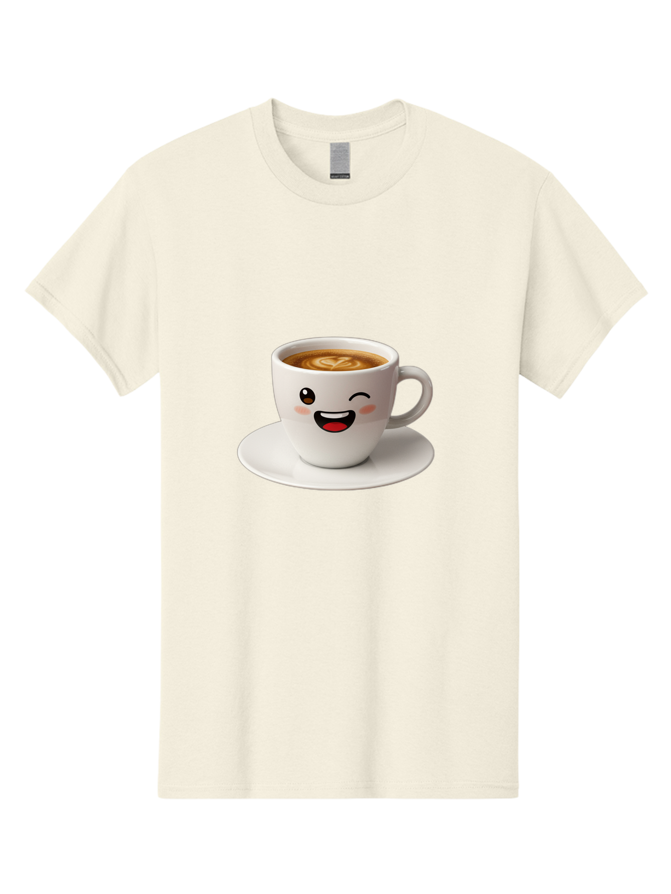 Cappuccino-Cup Men'S Graphic Tee, 100% Cotton, Comfortable Casual Summer Wear, Machine Washable, Coffee Cup With Face, Cartoon Coffee, Latte Art, Happy Face, Smiling Cup, Coffee Culture, Morning Coffee, Cafe Vibes, Warm Beverage Bab710