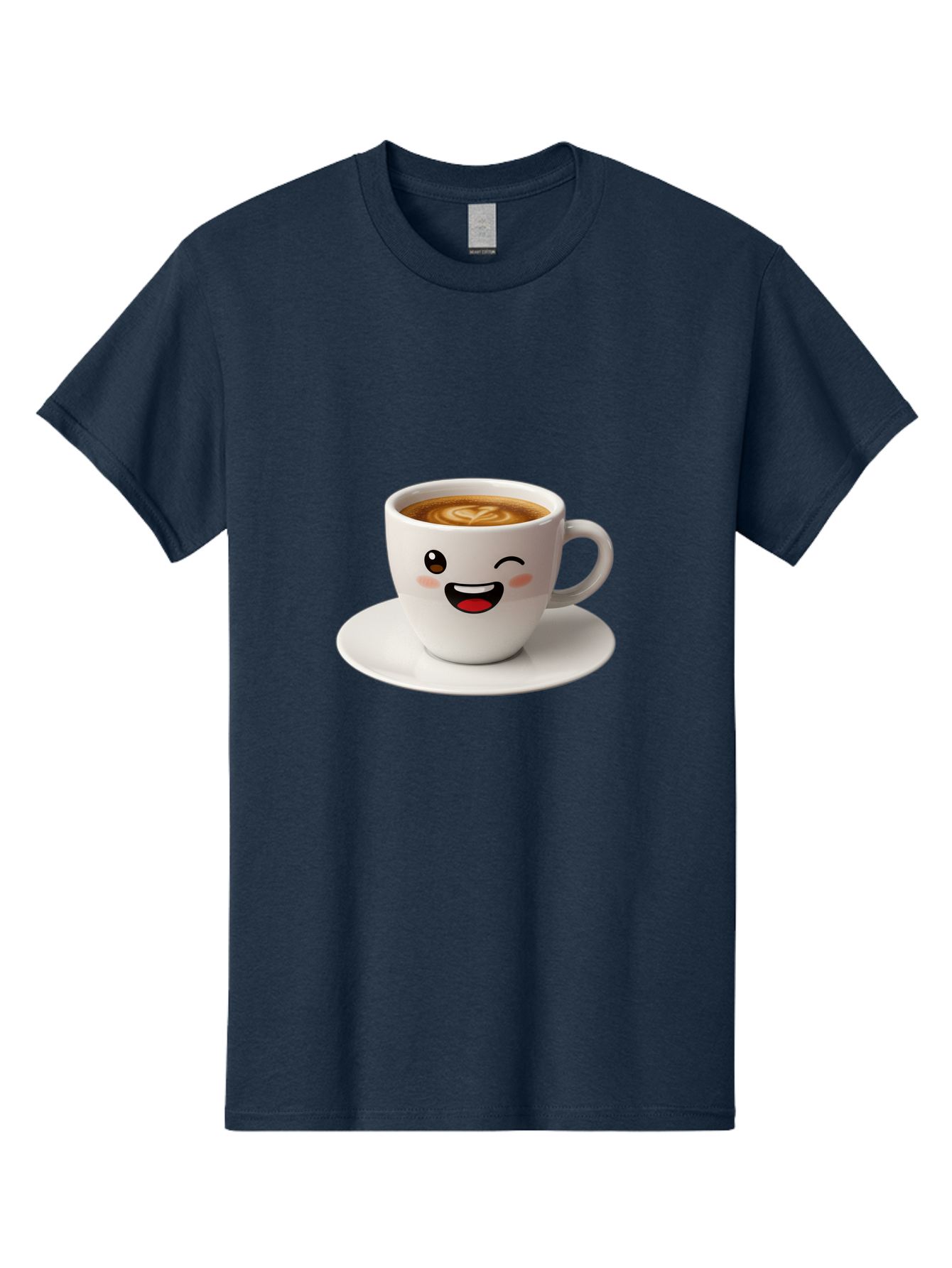 Cappuccino-Cup Men'S Graphic Tee, 100% Cotton, Comfortable Casual Summer Wear, Machine Washable, Coffee Cup With Face, Cartoon Coffee, Latte Art, Happy Face, Smiling Cup, Coffee Culture, Morning Coffee, Cafe Vibes, Warm Beverage Bab710