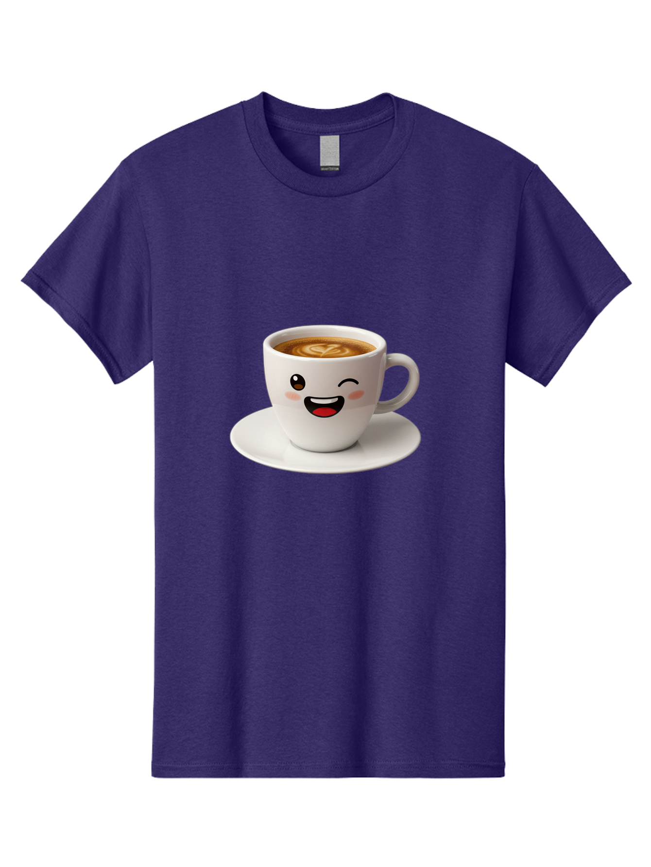 Cappuccino-Cup Men'S Graphic Tee, 100% Cotton, Comfortable Casual Summer Wear, Machine Washable, Coffee Cup With Face, Cartoon Coffee, Latte Art, Happy Face, Smiling Cup, Coffee Culture, Morning Coffee, Cafe Vibes, Warm Beverage Bab710