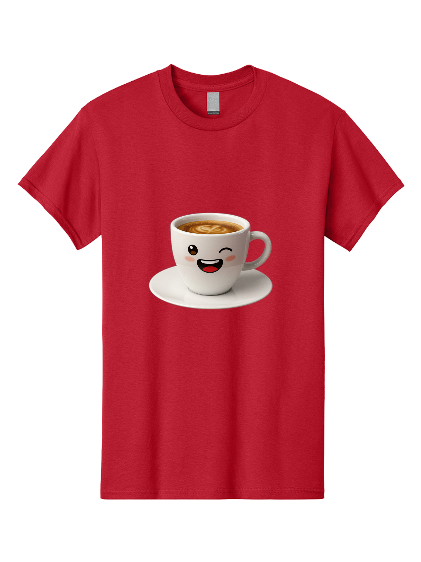 Cappuccino-Cup Men'S Graphic Tee, 100% Cotton, Comfortable Casual Summer Wear, Machine Washable, Coffee Cup With Face, Cartoon Coffee, Latte Art, Happy Face, Smiling Cup, Coffee Culture, Morning Coffee, Cafe Vibes, Warm Beverage Bab710