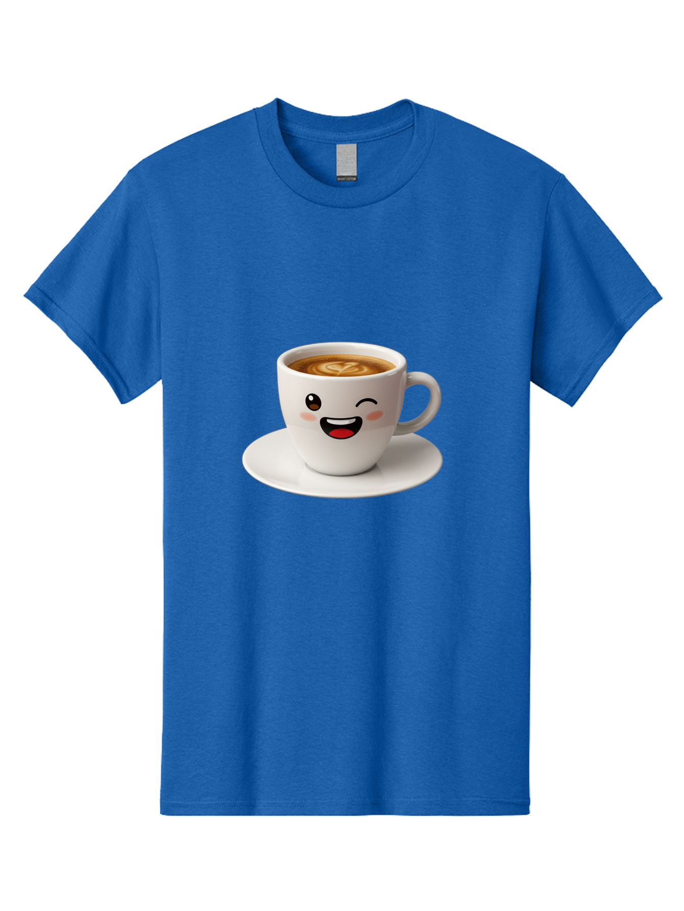 Cappuccino-Cup Men'S Graphic Tee, 100% Cotton, Comfortable Casual Summer Wear, Machine Washable, Coffee Cup With Face, Cartoon Coffee, Latte Art, Happy Face, Smiling Cup, Coffee Culture, Morning Coffee, Cafe Vibes, Warm Beverage Bab710