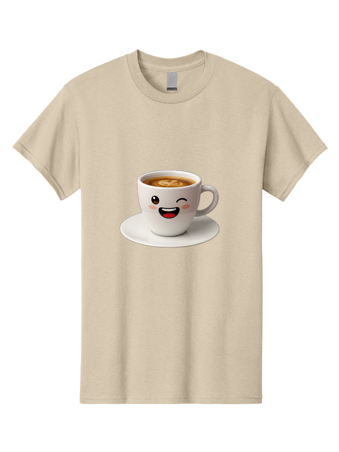 Cappuccino-Cup Men'S Graphic Tee, 100% Cotton, Comfortable Casual Summer Wear, Machine Washable, Coffee Cup With Face, Cartoon Coffee, Latte Art, Happy Face, Smiling Cup, Coffee Culture, Morning Coffee, Cafe Vibes, Warm Beverage Bab710