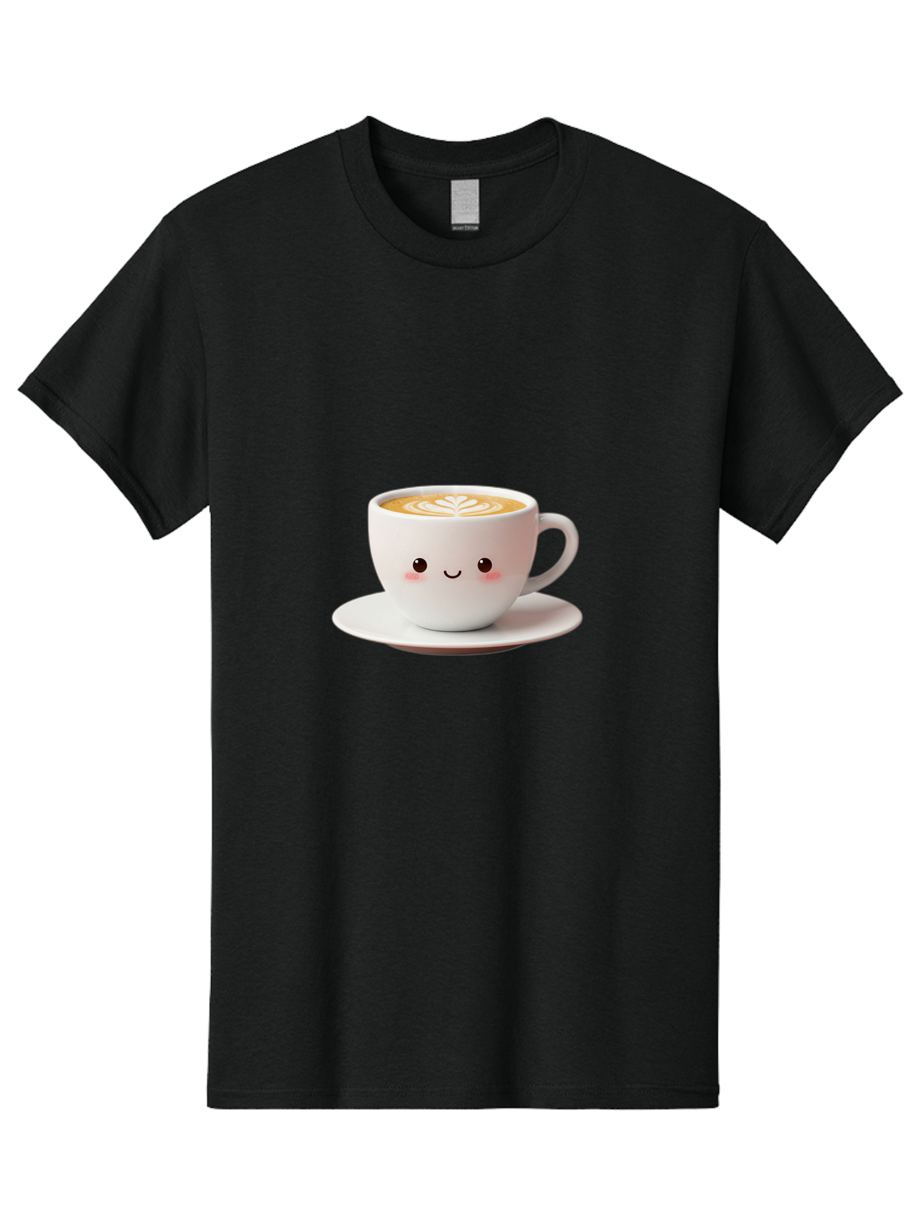 Cappuccino Men'S Graphic Tee, 100% Cotton, Comfortable Casual Summer Wear, Machine Washable, Cute Cartoon Coffee, Latte Art, Happy Face, Coffee Cup, Espresso Drink, Saucer, Adorable Character, Morning Pick-Me-Up, Coffee Break, Bab713