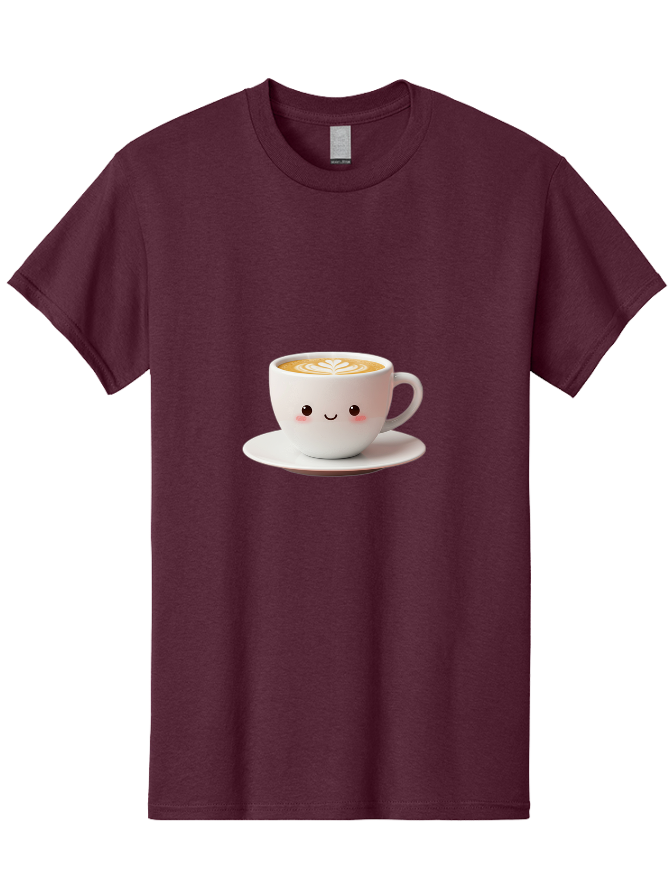 Cappuccino Men'S Graphic Tee, 100% Cotton, Comfortable Casual Summer Wear, Machine Washable, Cute Cartoon Coffee, Latte Art, Happy Face, Coffee Cup, Espresso Drink, Saucer, Adorable Character, Morning Pick-Me-Up, Coffee Break, Bab713