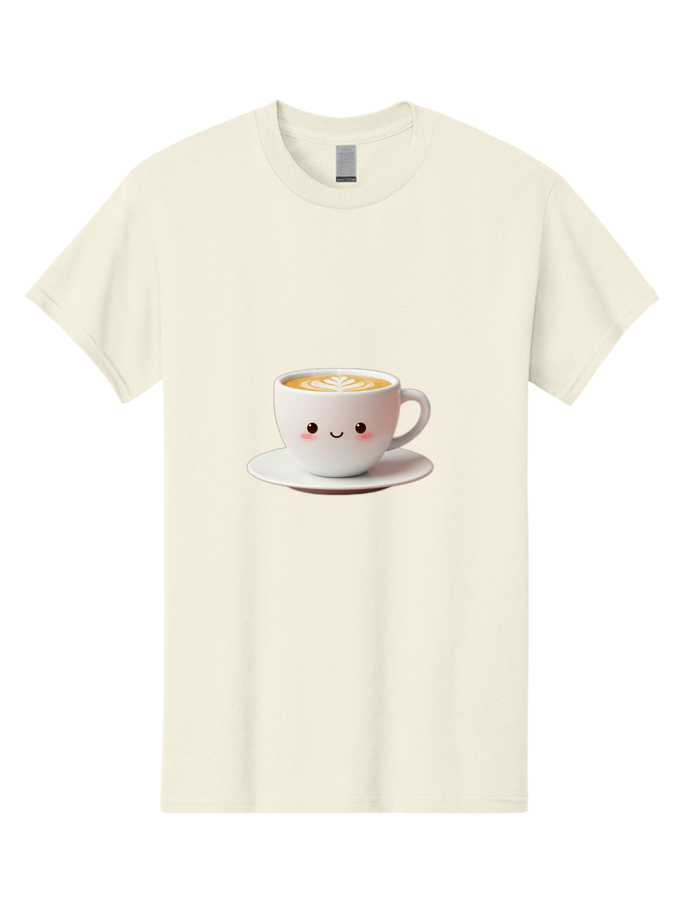 Cappuccino Men'S Graphic Tee, 100% Cotton, Comfortable Casual Summer Wear, Machine Washable, Cute Cartoon Coffee, Latte Art, Happy Face, Coffee Cup, Espresso Drink, Saucer, Adorable Character, Morning Pick-Me-Up, Coffee Break, Bab713