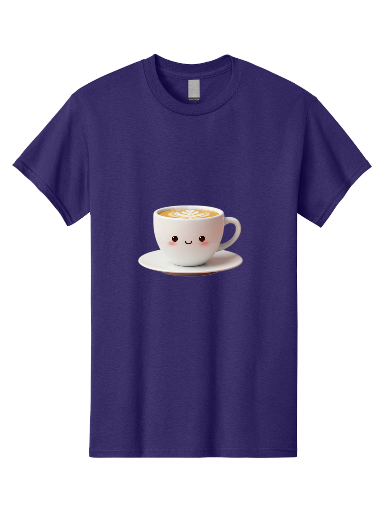 Cappuccino Men'S Graphic Tee, 100% Cotton, Comfortable Casual Summer Wear, Machine Washable, Cute Cartoon Coffee, Latte Art, Happy Face, Coffee Cup, Espresso Drink, Saucer, Adorable Character, Morning Pick-Me-Up, Coffee Break, Bab713