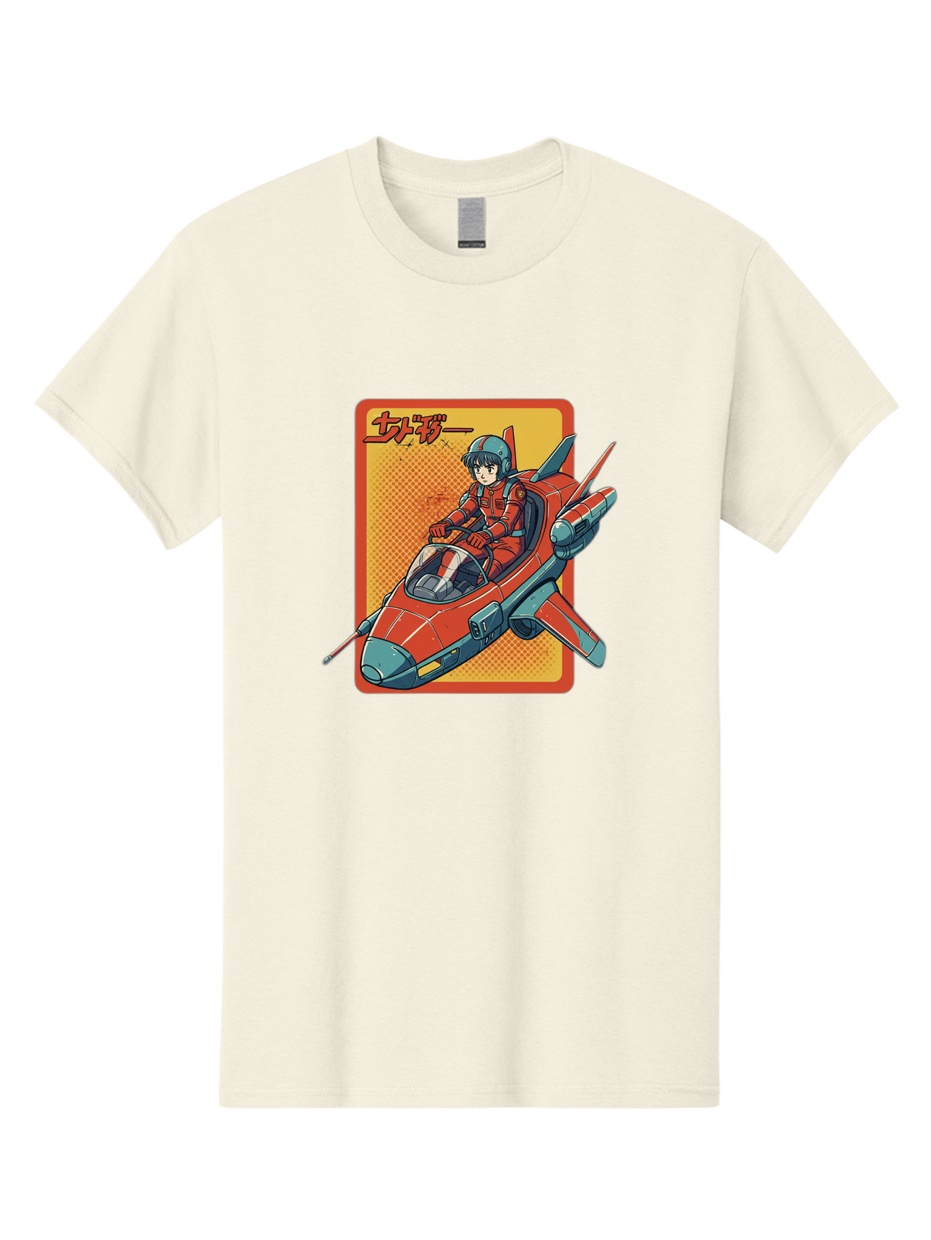 Captain-Tsubasa Men'S Graphic Tee, 100% Cotton, Comfortable Casual Summer Wear, Machine Washable, Anime Style Fighter Jet, Red Jet Aircraft, Japanese Text, Futuristic Pilot, Aviation Art, Cyberpunk, Manga Inspired Bab714