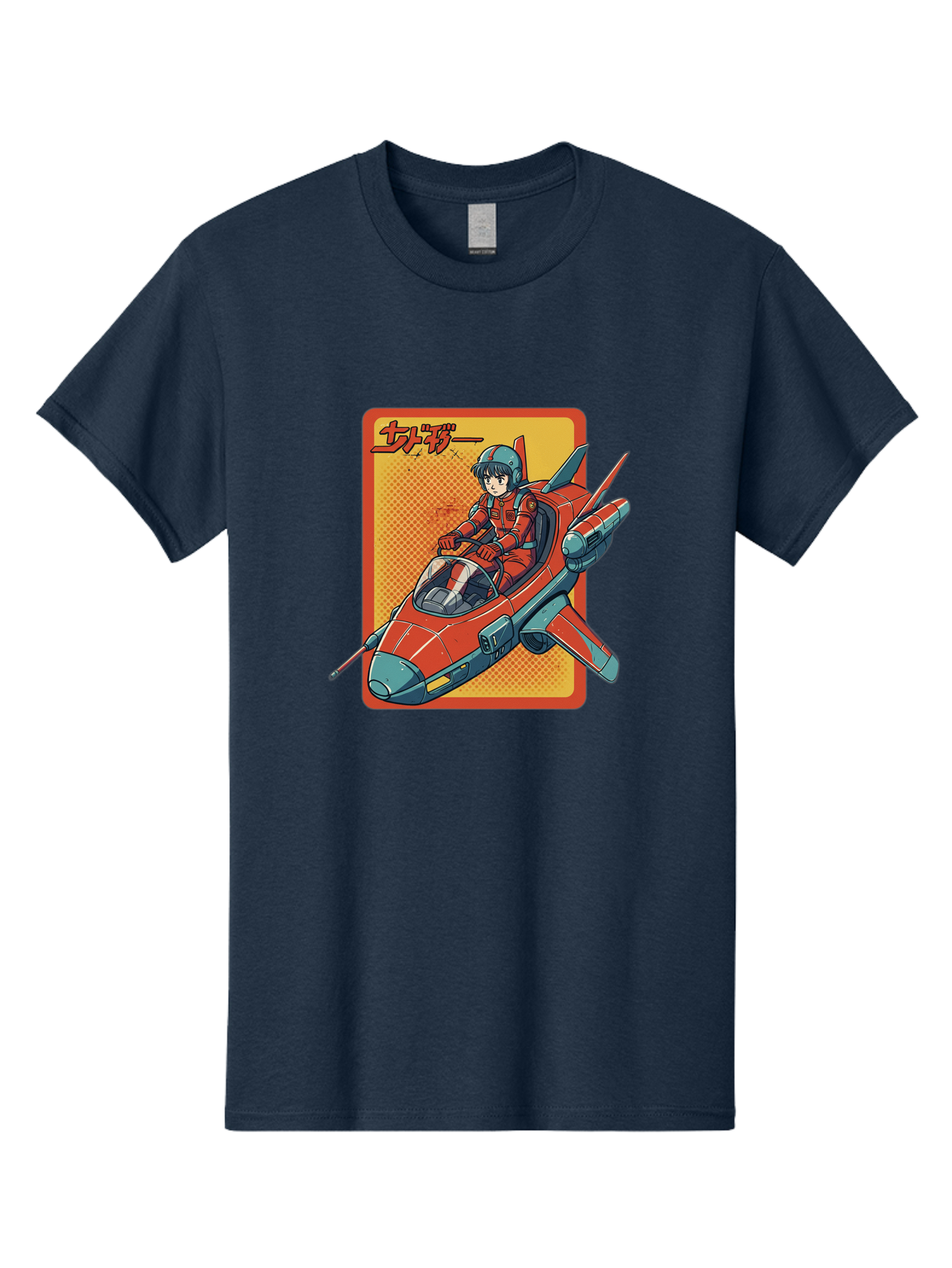 Captain-Tsubasa Men'S Graphic Tee, 100% Cotton, Comfortable Casual Summer Wear, Machine Washable, Anime Style Fighter Jet, Red Jet Aircraft, Japanese Text, Futuristic Pilot, Aviation Art, Cyberpunk, Manga Inspired Bab714