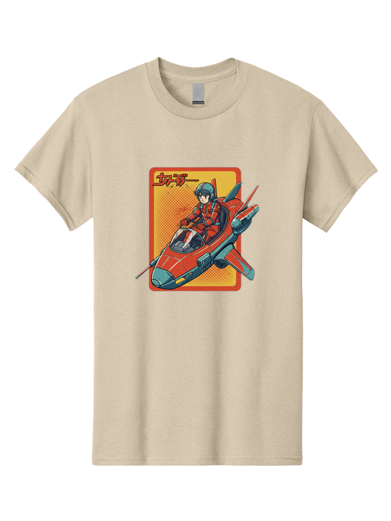 Captain-Tsubasa Men'S Graphic Tee, 100% Cotton, Comfortable Casual Summer Wear, Machine Washable, Anime Style Fighter Jet, Red Jet Aircraft, Japanese Text, Futuristic Pilot, Aviation Art, Cyberpunk, Manga Inspired Bab714