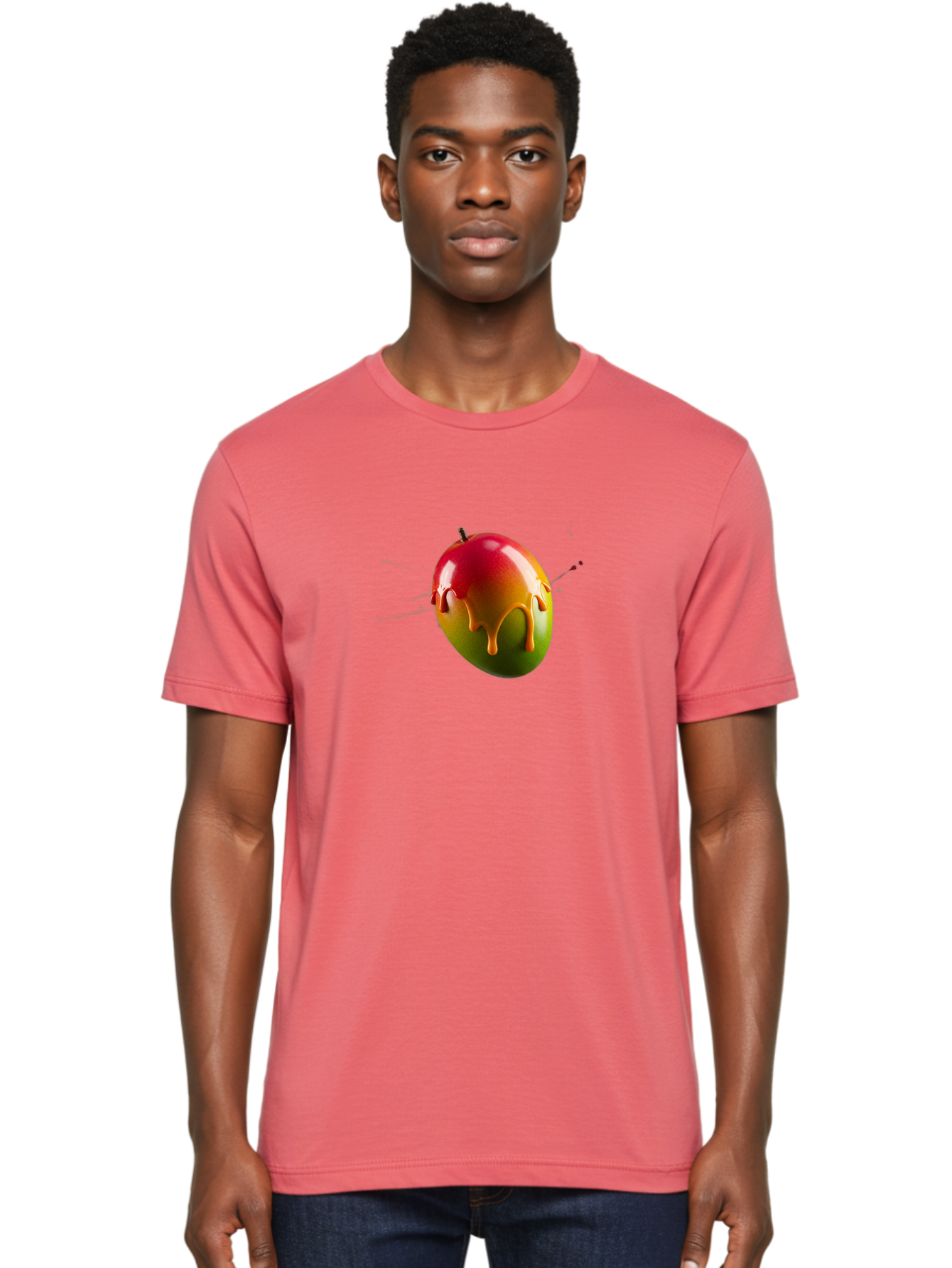 Caramel-Apple Men'S Graphic Tee, 100% Cotton, Comfortable Casual Summer Wear, Machine Washable, Ladybug, Red And Black Ladybug, 3D Illustration, Shiny Ladybug, Ladybug With Orange Liquid, Insect, Ladybug Illustration Bab715