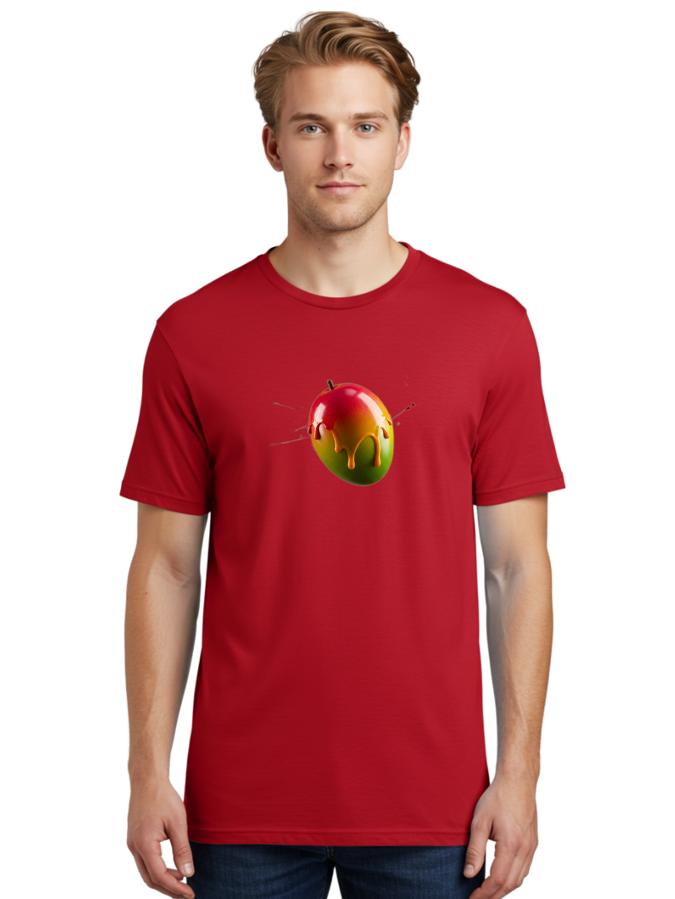 Caramel-Apple Men'S Graphic Tee, 100% Cotton, Comfortable Casual Summer Wear, Machine Washable, Ladybug, Red And Black Ladybug, 3D Illustration, Shiny Ladybug, Ladybug With Orange Liquid, Insect, Ladybug Illustration Bab715