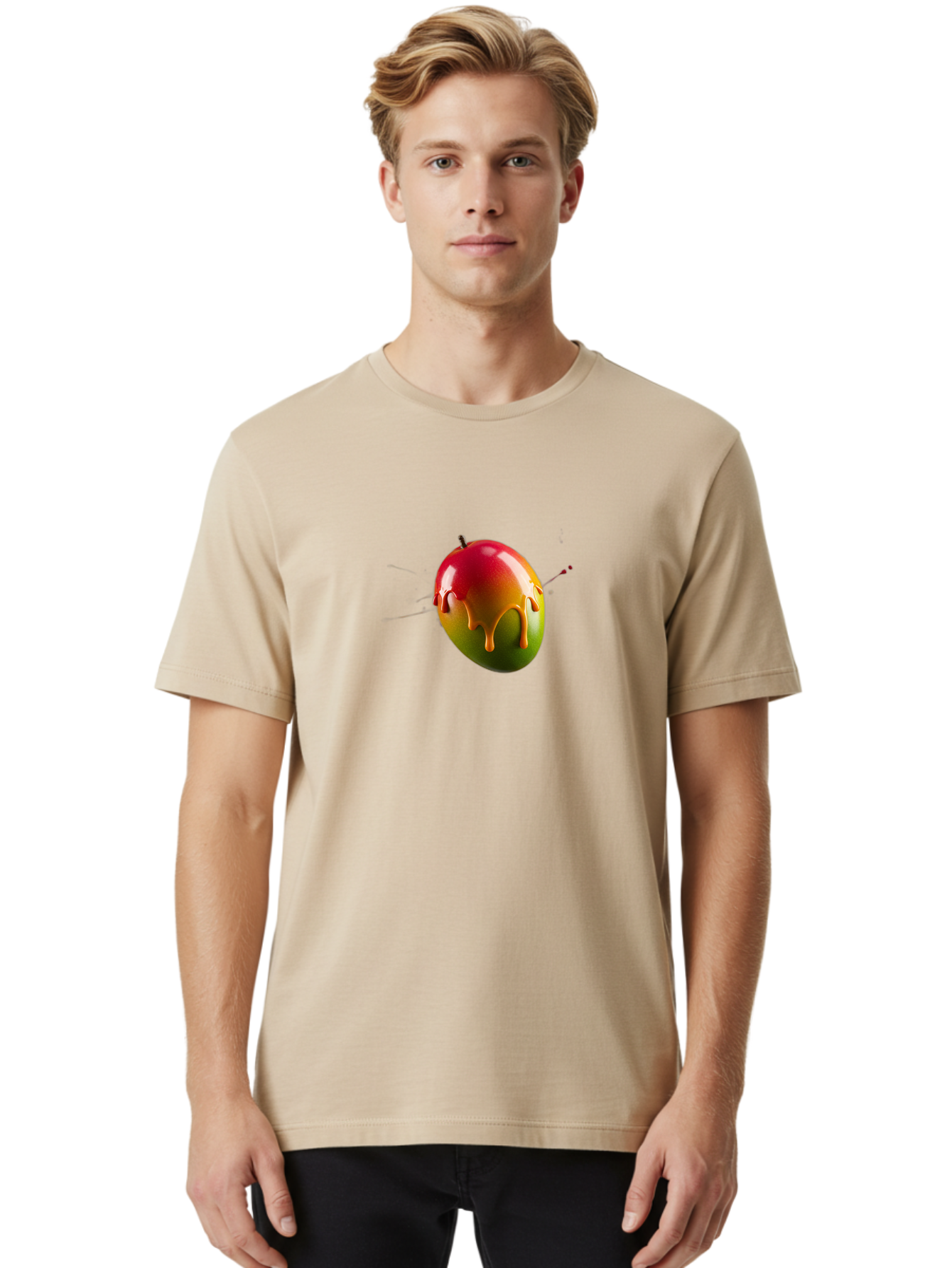 Caramel-Apple Men'S Graphic Tee, 100% Cotton, Comfortable Casual Summer Wear, Machine Washable, Ladybug, Red And Black Ladybug, 3D Illustration, Shiny Ladybug, Ladybug With Orange Liquid, Insect, Ladybug Illustration Bab715