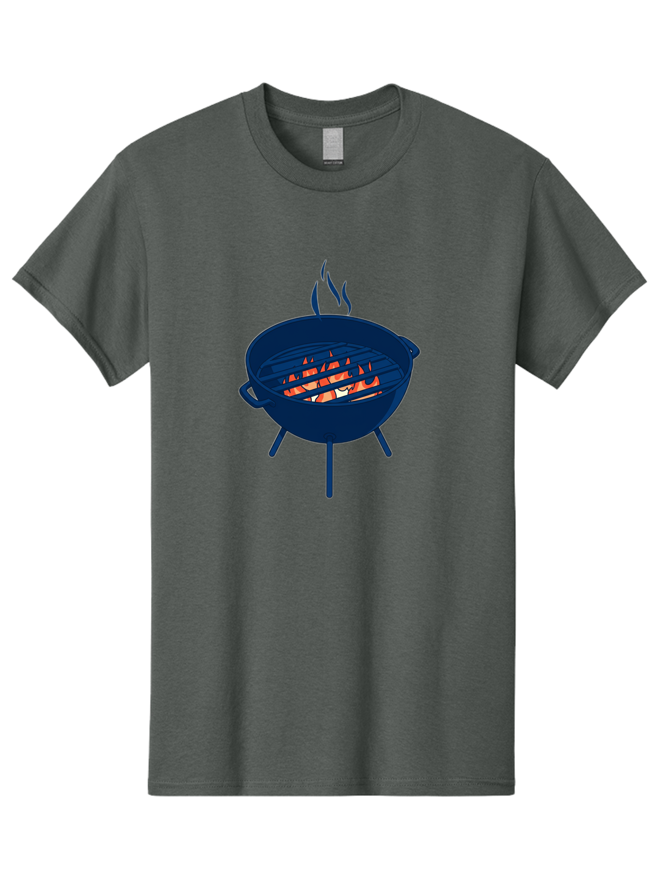Charcoal-Grill-1 Men'S Graphic Tee, 100% Cotton, Comfortable Casual Summer Wear, Machine Washable, Barbecue Grill, Grilling Food, Outdoor Cooking, Fiery Coals, Sizzling Meat, Barbecue Season, Summertime Fun, Grilling Outdoors, Grill Marks Bab724