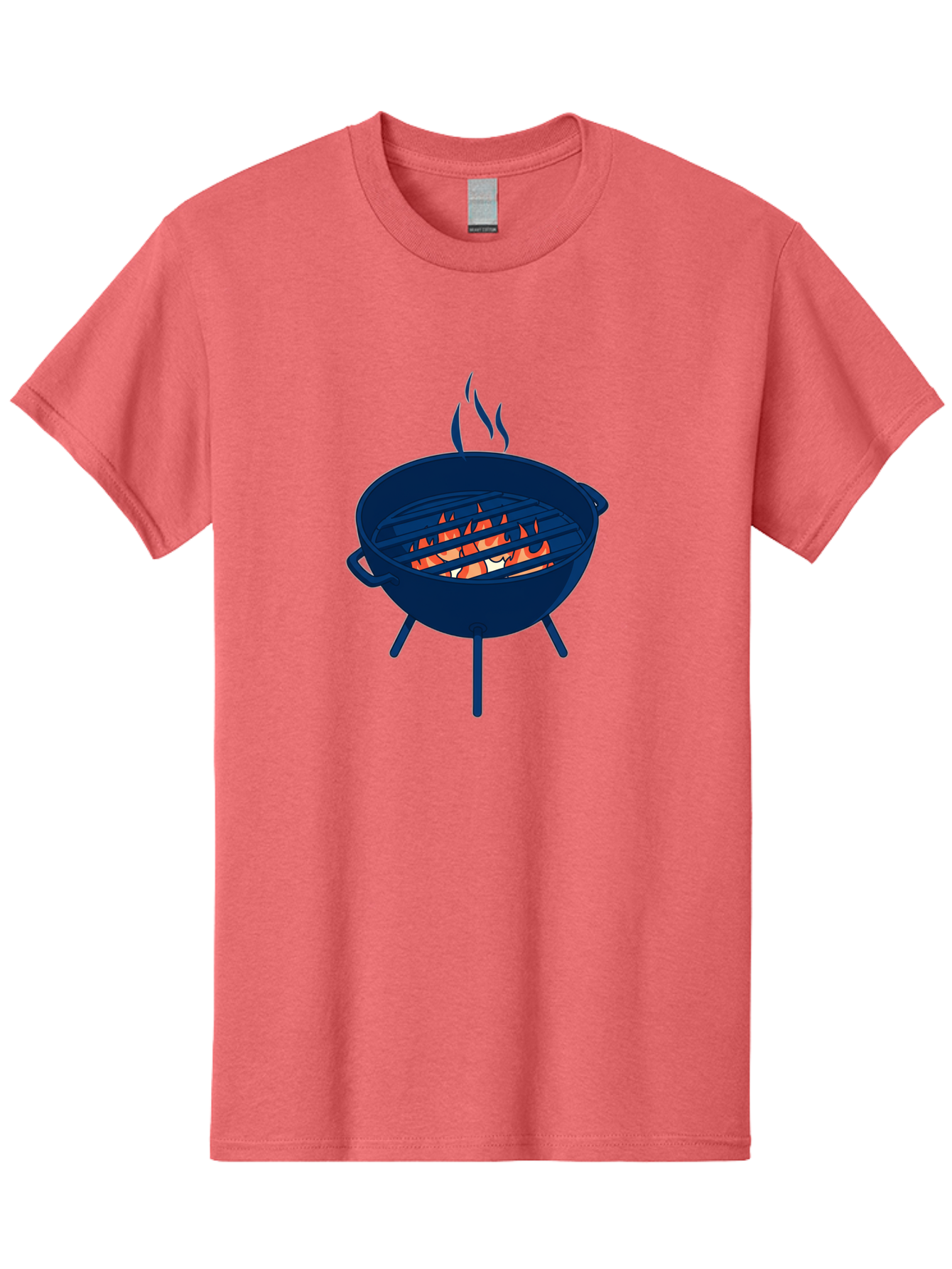 Charcoal-Grill-1 Men'S Graphic Tee, 100% Cotton, Comfortable Casual Summer Wear, Machine Washable, Barbecue Grill, Grilling Food, Outdoor Cooking, Fiery Coals, Sizzling Meat, Barbecue Season, Summertime Fun, Grilling Outdoors, Grill Marks Bab724