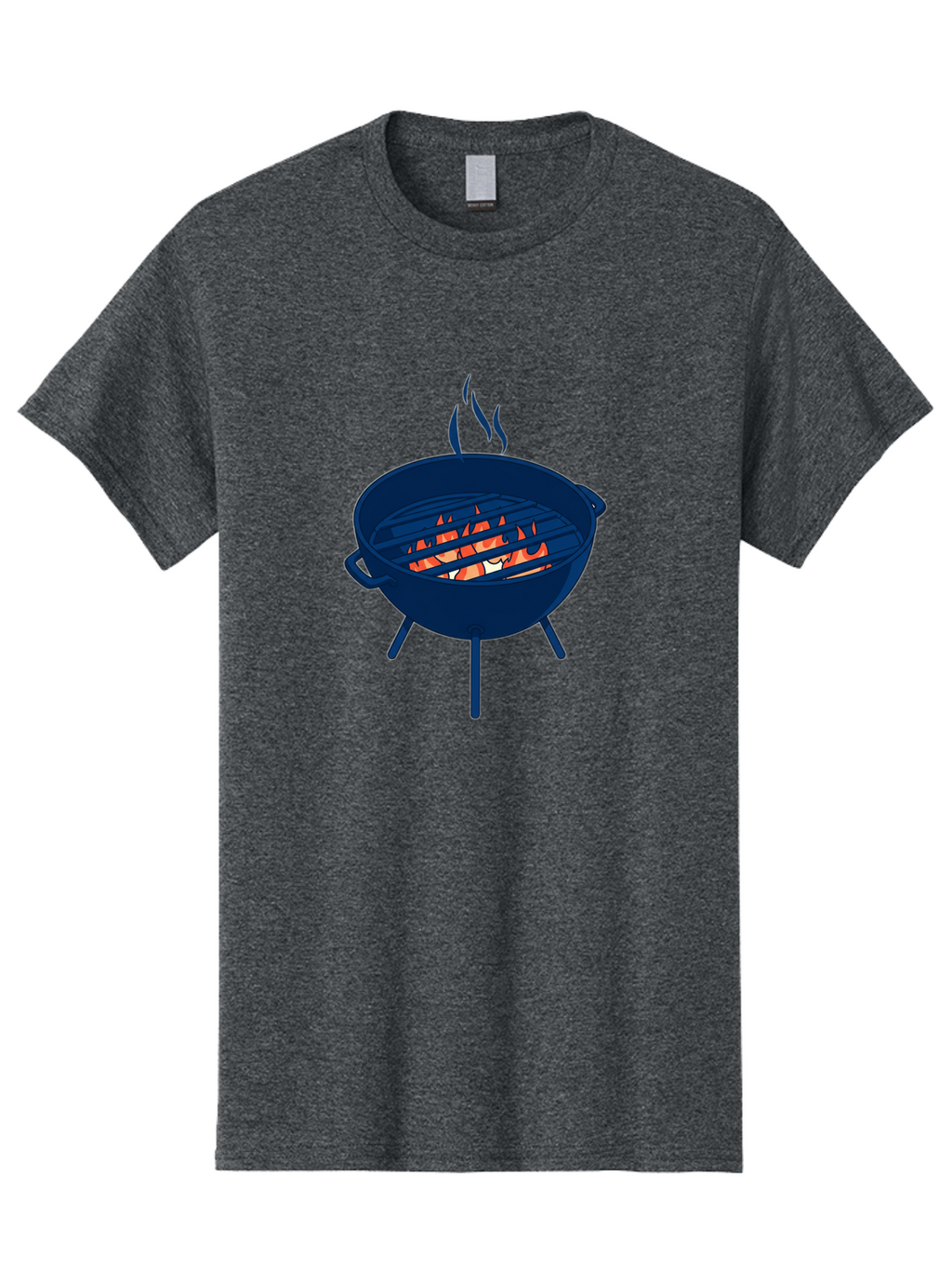 Charcoal-Grill-1 Men'S Graphic Tee, 100% Cotton, Comfortable Casual Summer Wear, Machine Washable, Barbecue Grill, Grilling Food, Outdoor Cooking, Fiery Coals, Sizzling Meat, Barbecue Season, Summertime Fun, Grilling Outdoors, Grill Marks Bab724