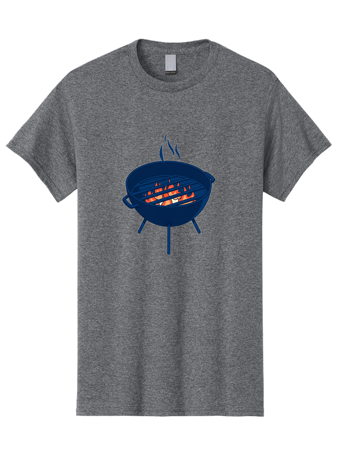 Charcoal-Grill-1 Men'S Graphic Tee, 100% Cotton, Comfortable Casual Summer Wear, Machine Washable, Barbecue Grill, Grilling Food, Outdoor Cooking, Fiery Coals, Sizzling Meat, Barbecue Season, Summertime Fun, Grilling Outdoors, Grill Marks Bab724