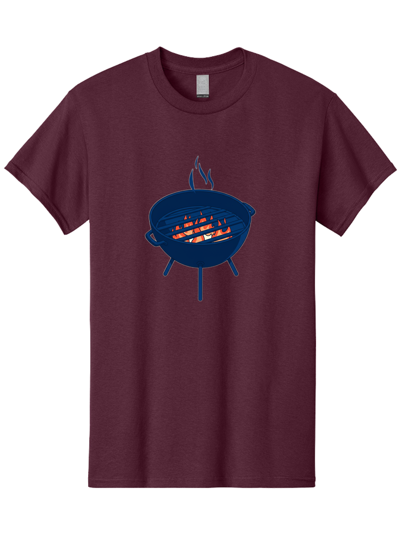 Charcoal-Grill-1 Men'S Graphic Tee, 100% Cotton, Comfortable Casual Summer Wear, Machine Washable, Barbecue Grill, Grilling Food, Outdoor Cooking, Fiery Coals, Sizzling Meat, Barbecue Season, Summertime Fun, Grilling Outdoors, Grill Marks Bab724