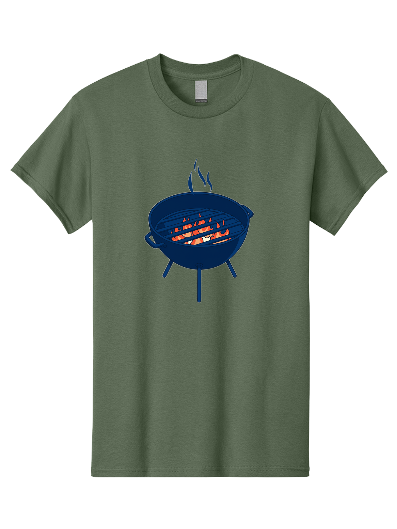 Charcoal-Grill-1 Men'S Graphic Tee, 100% Cotton, Comfortable Casual Summer Wear, Machine Washable, Barbecue Grill, Grilling Food, Outdoor Cooking, Fiery Coals, Sizzling Meat, Barbecue Season, Summertime Fun, Grilling Outdoors, Grill Marks Bab724