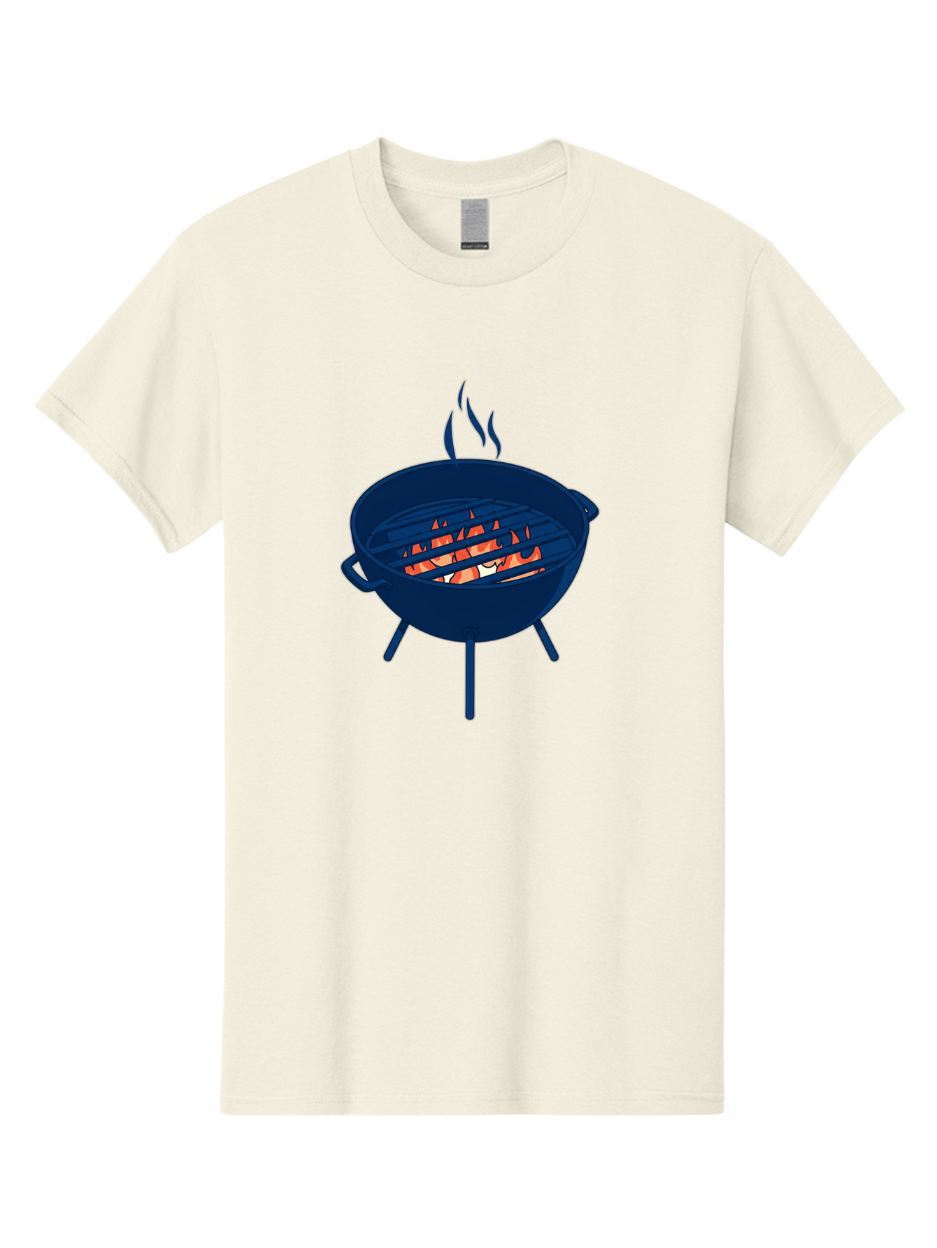 Charcoal-Grill-1 Men'S Graphic Tee, 100% Cotton, Comfortable Casual Summer Wear, Machine Washable, Barbecue Grill, Grilling Food, Outdoor Cooking, Fiery Coals, Sizzling Meat, Barbecue Season, Summertime Fun, Grilling Outdoors, Grill Marks Bab724
