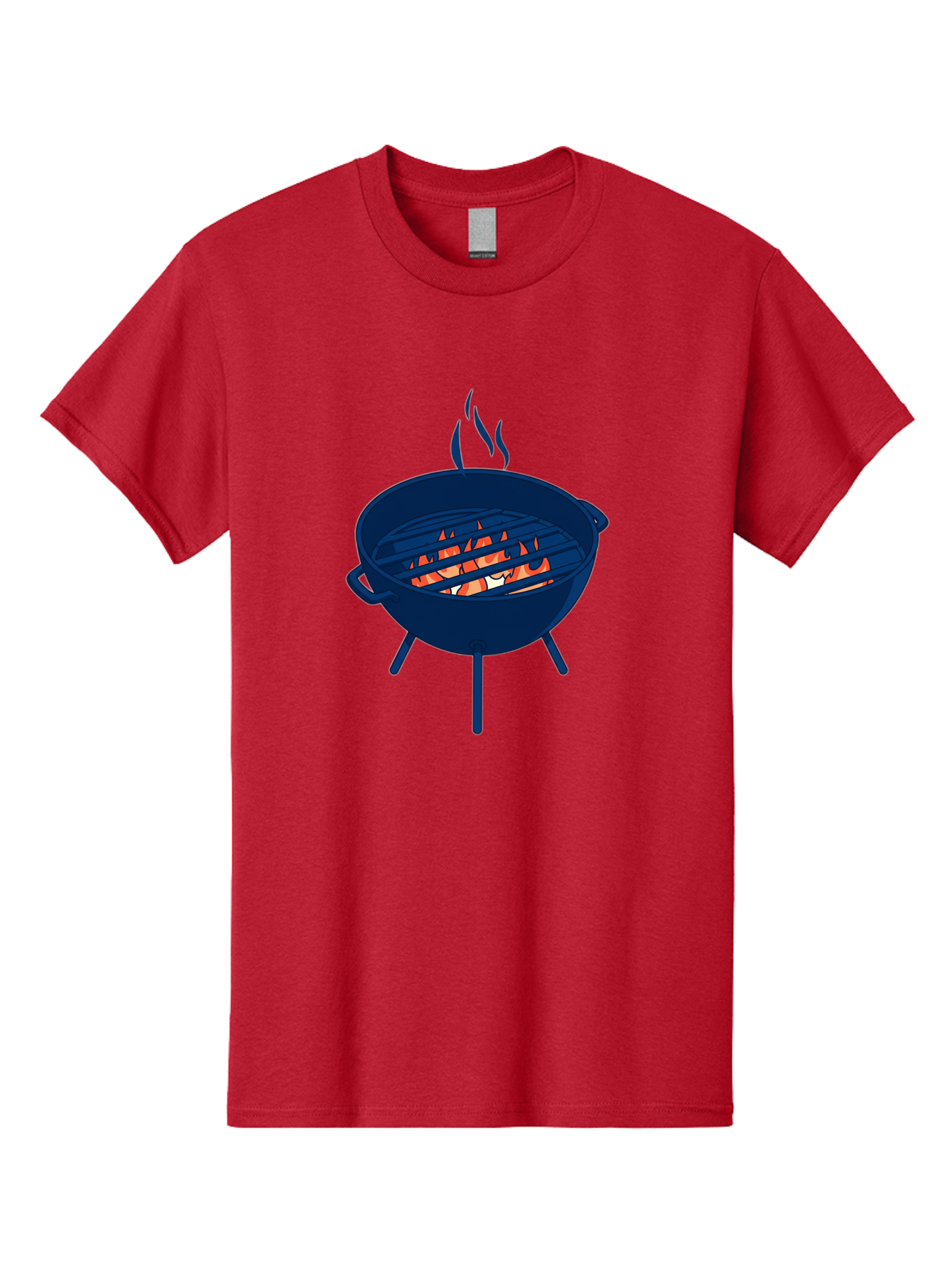 Charcoal-Grill-1 Men'S Graphic Tee, 100% Cotton, Comfortable Casual Summer Wear, Machine Washable, Barbecue Grill, Grilling Food, Outdoor Cooking, Fiery Coals, Sizzling Meat, Barbecue Season, Summertime Fun, Grilling Outdoors, Grill Marks Bab724
