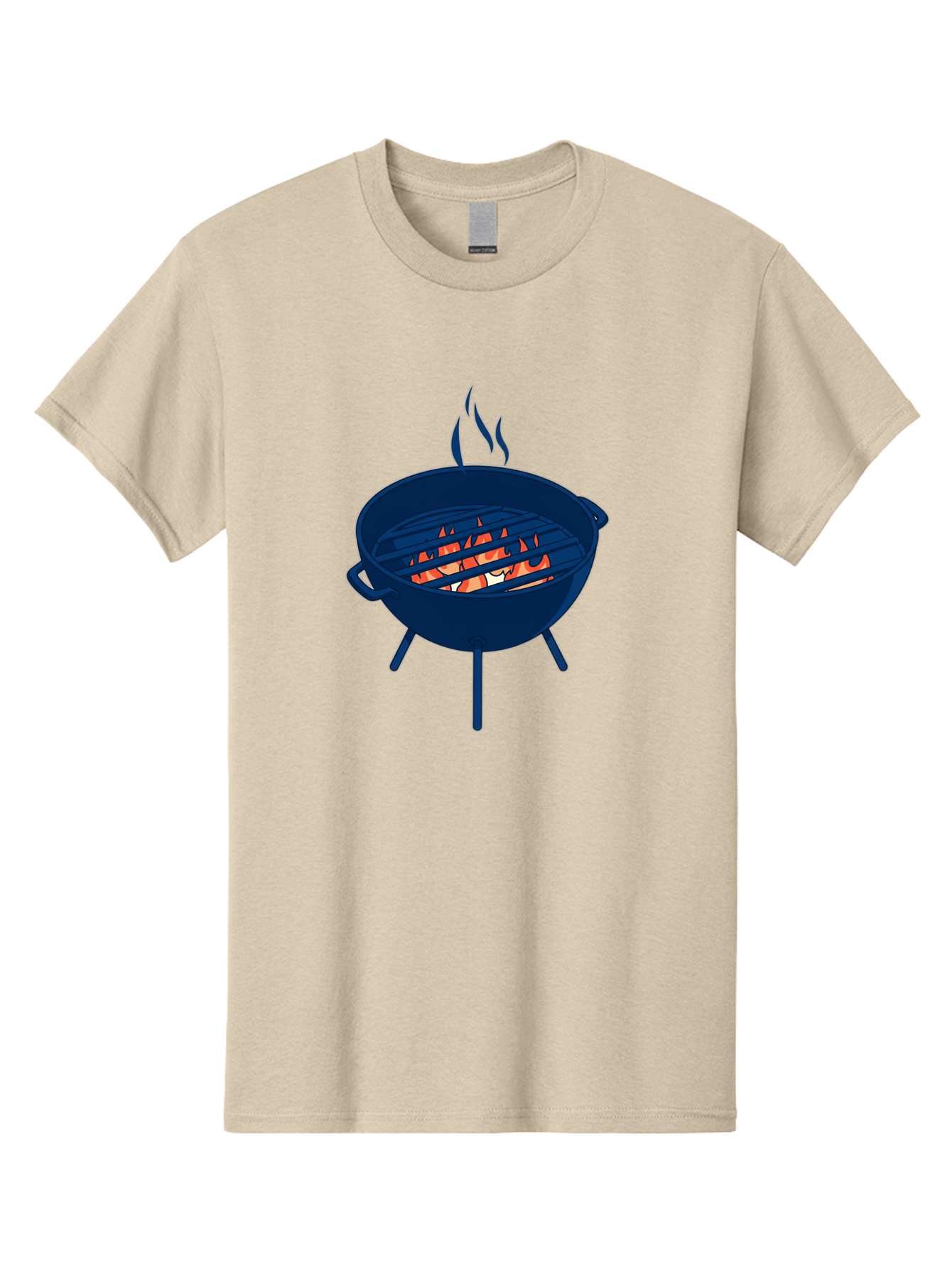 Charcoal-Grill-1 Men'S Graphic Tee, 100% Cotton, Comfortable Casual Summer Wear, Machine Washable, Barbecue Grill, Grilling Food, Outdoor Cooking, Fiery Coals, Sizzling Meat, Barbecue Season, Summertime Fun, Grilling Outdoors, Grill Marks Bab724