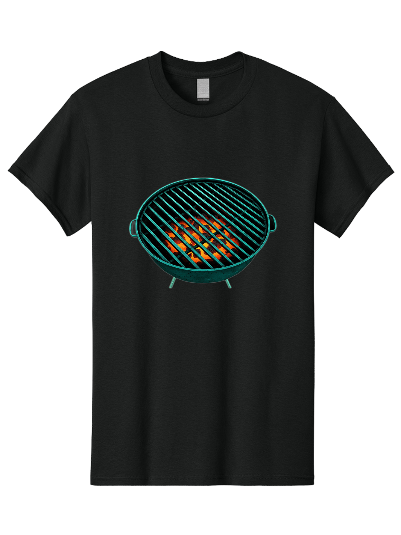 Charcoal-Grill-2 Men'S Graphic Tee, 100% Cotton, Comfortable Casual Summer Wear, Machine Washable, Barbecue Grill, Grill Grates, Burning Coals, Outdoor Cooking, Barbecue Accessories, Grill Marks, Cooking Grill, Grill Surface, Bab725